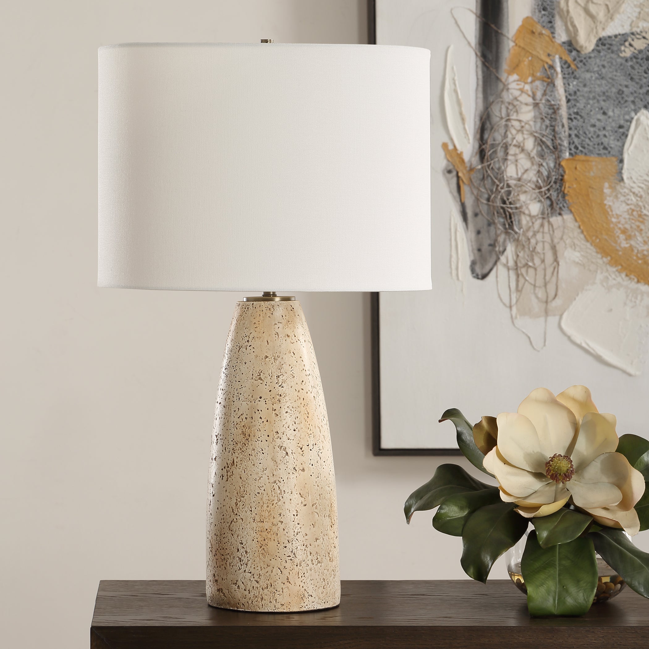 Uttermost Lighting Uttermost Maury Travertine Table Lamp