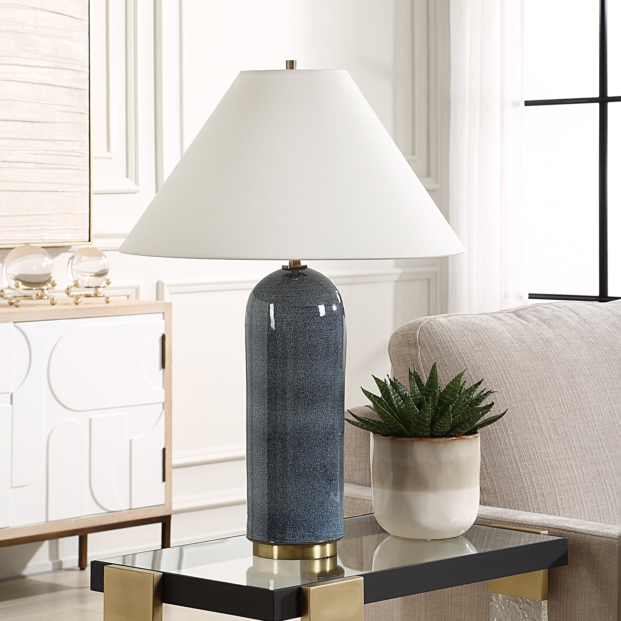 Uttermost Lighting Uttermost Mayetta Deep Blue Table Lamp