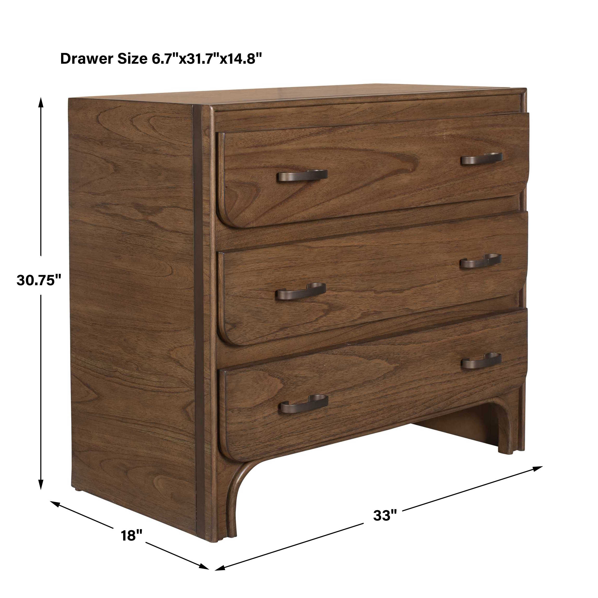 Uttermost Furniture Uttermost McKagan 3 Drawer Mindi Wood Chest