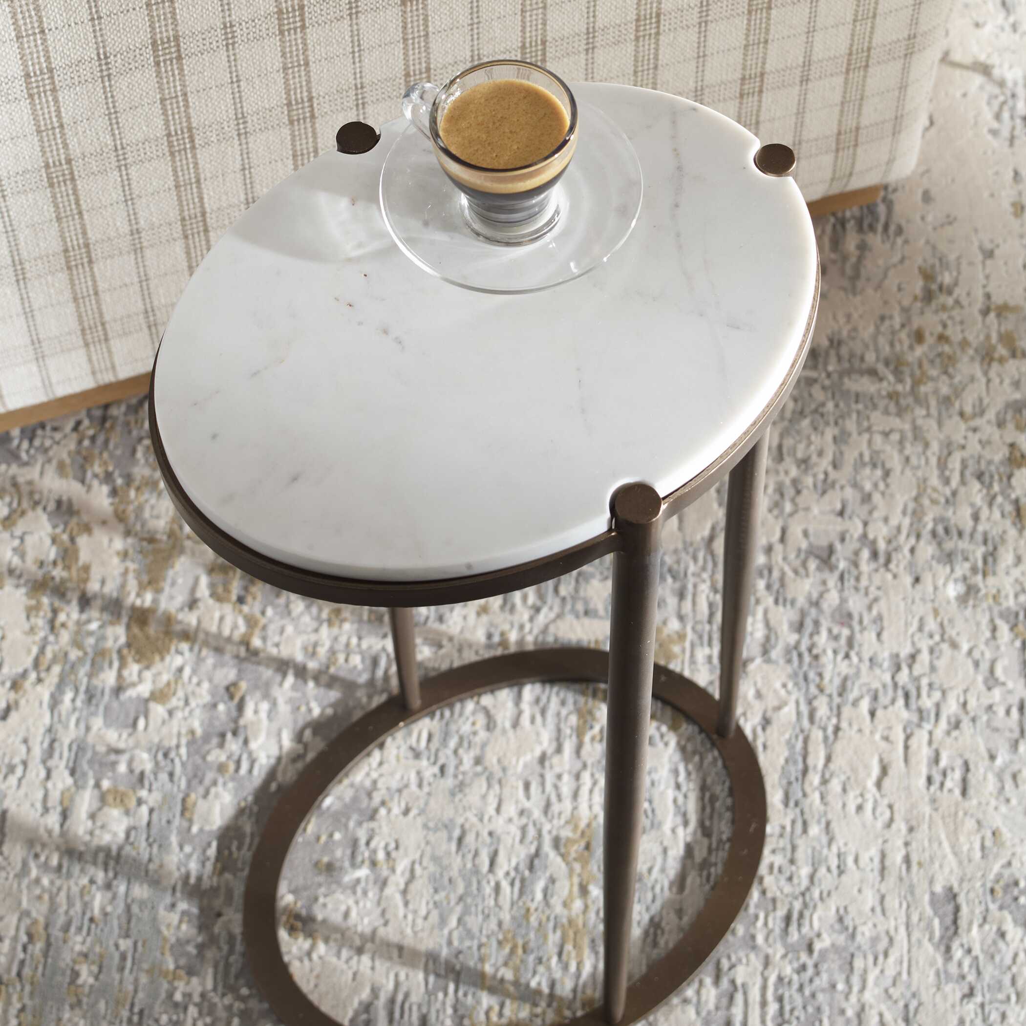 Uttermost Furniture Uttermost Mercier Round Marble Accent Table