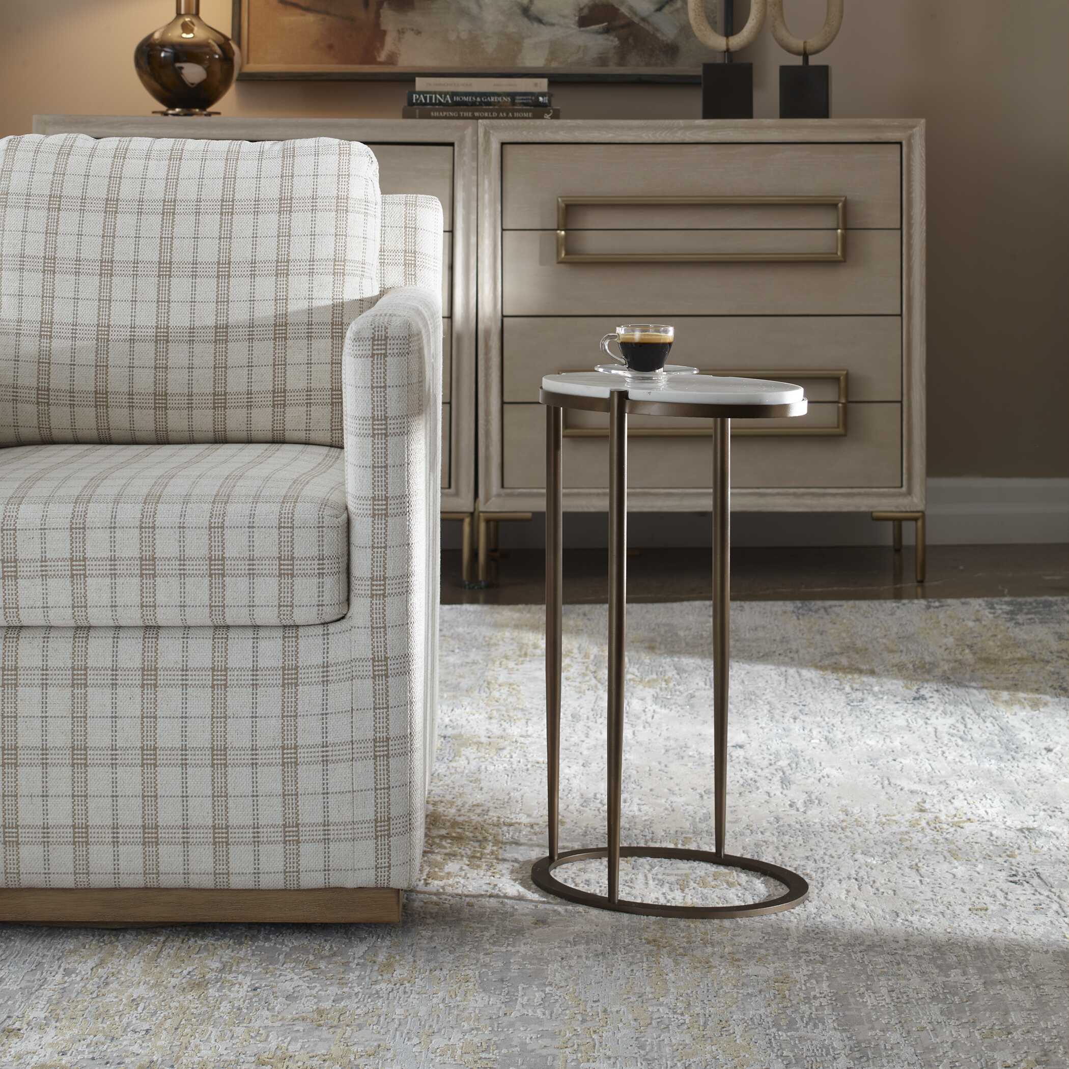 Uttermost Furniture Uttermost Mercier Round Marble Accent Table