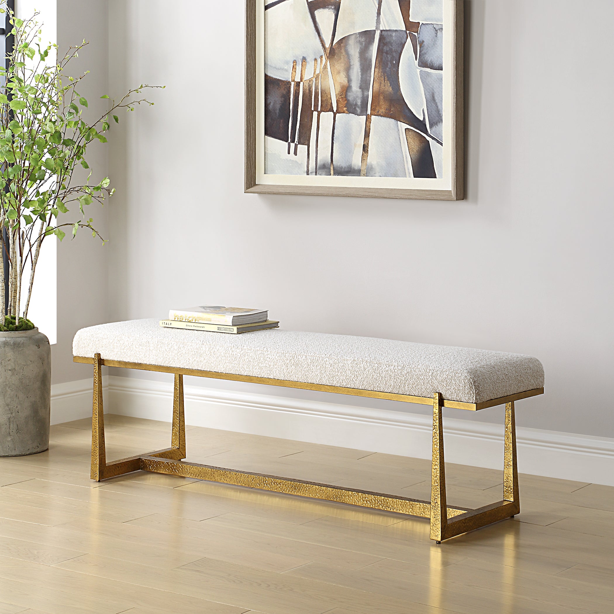 Uttermost Furniture Oversize - Rate to be Quoted Uttermost Midas Antique Gold Bench