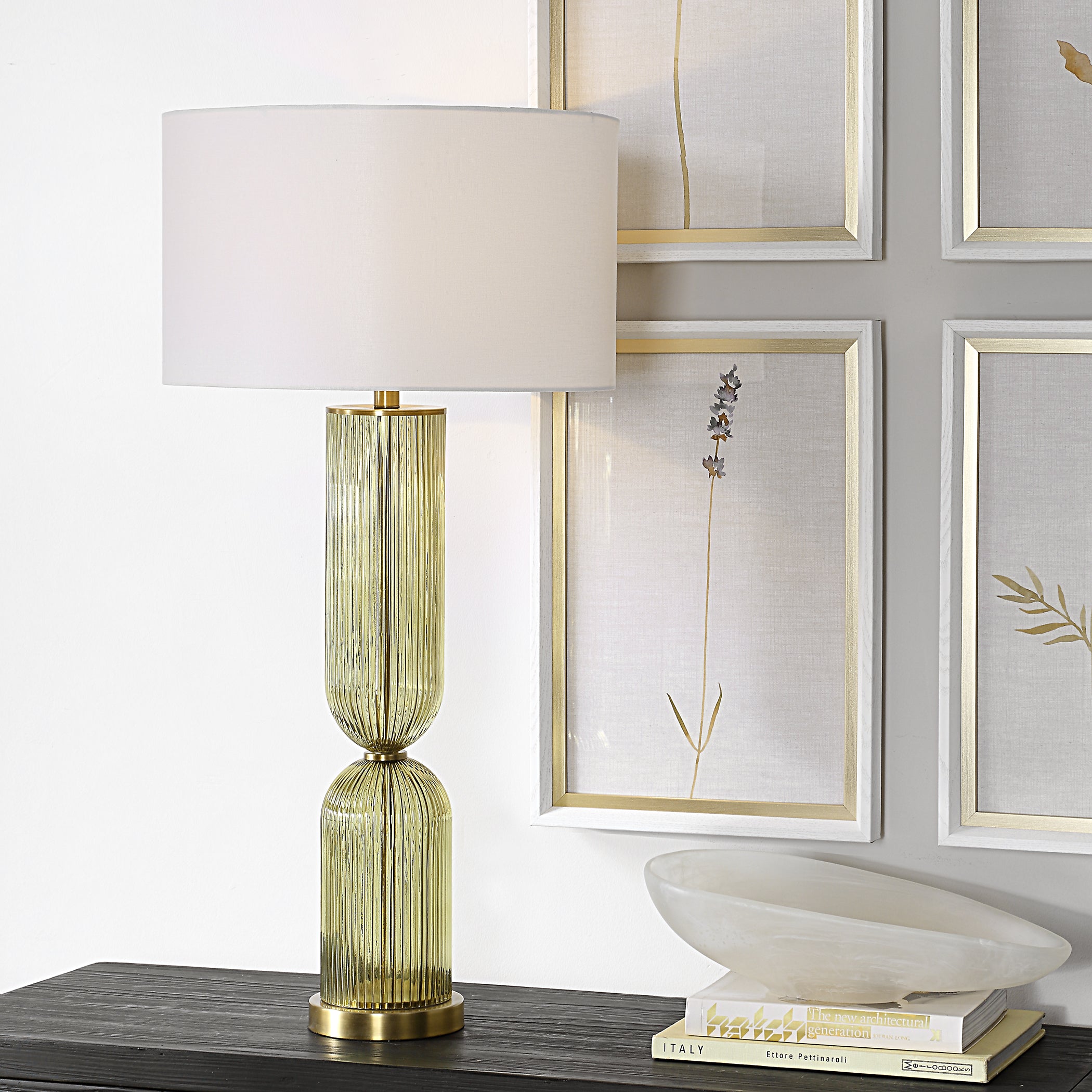 Uttermost Lighting Uttermost Mirah Olive Glass Table Lamp