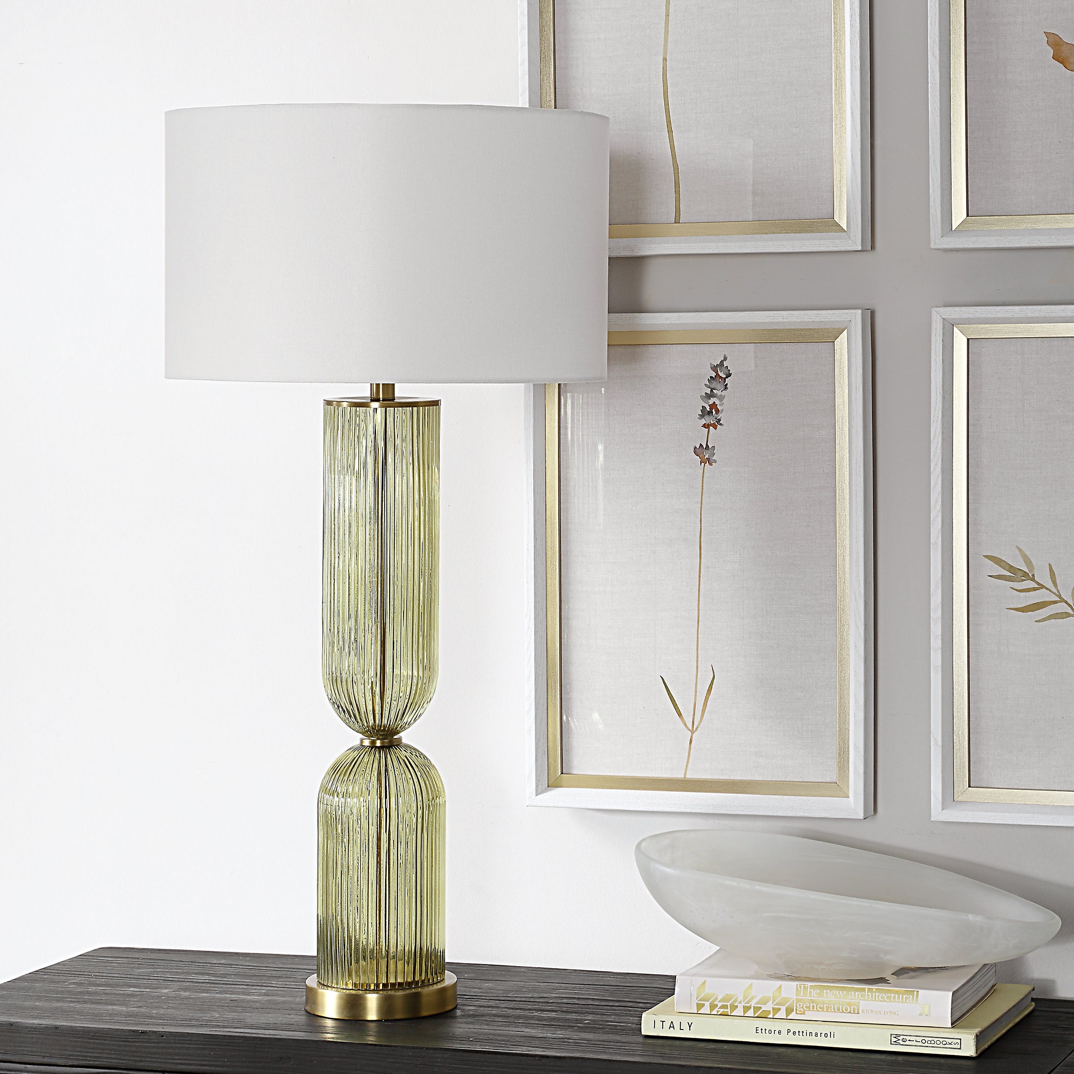Uttermost Lighting Uttermost Mirah Olive Glass Table Lamp