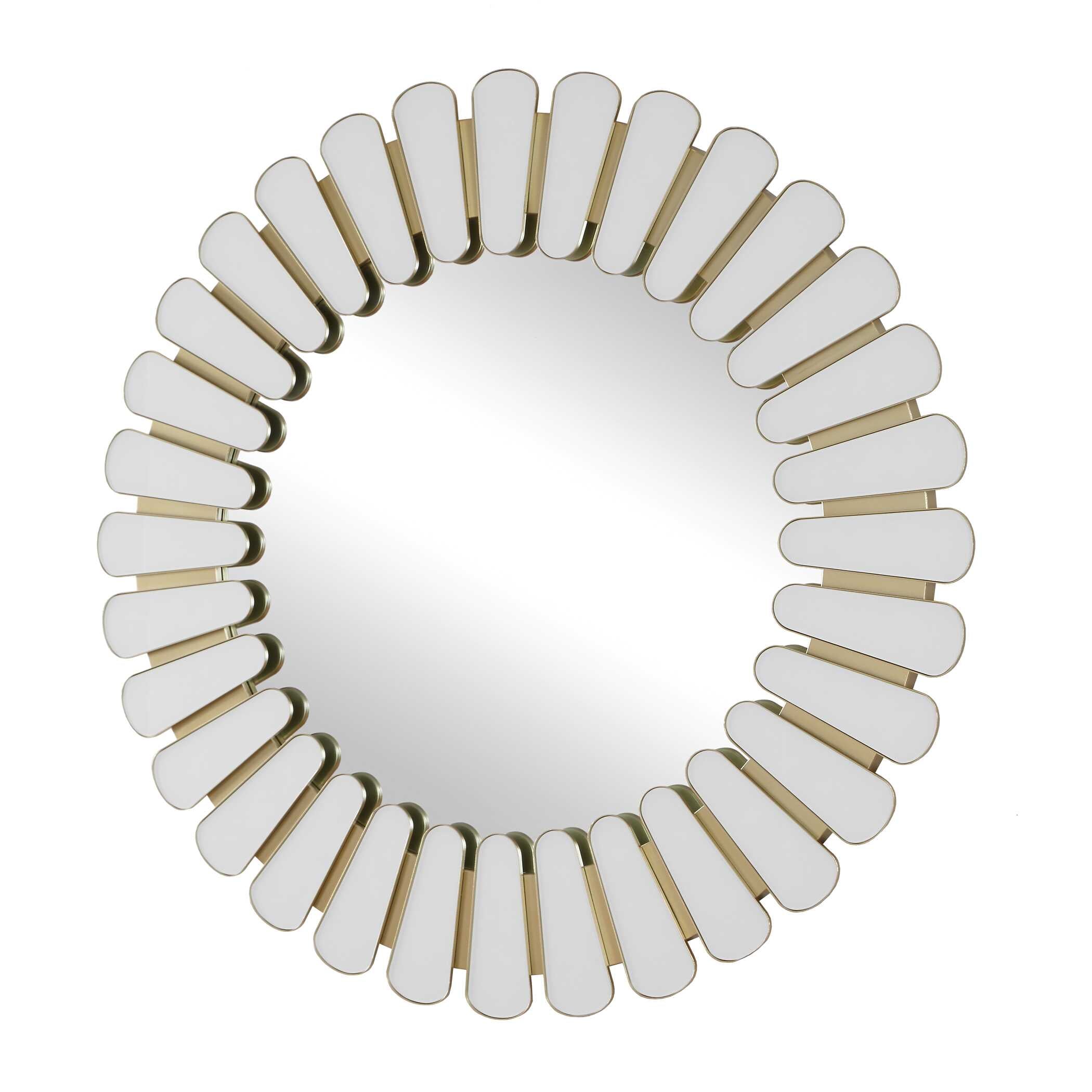 Uttermost Home Decor Uttermost Miran White Glass Round Mirror