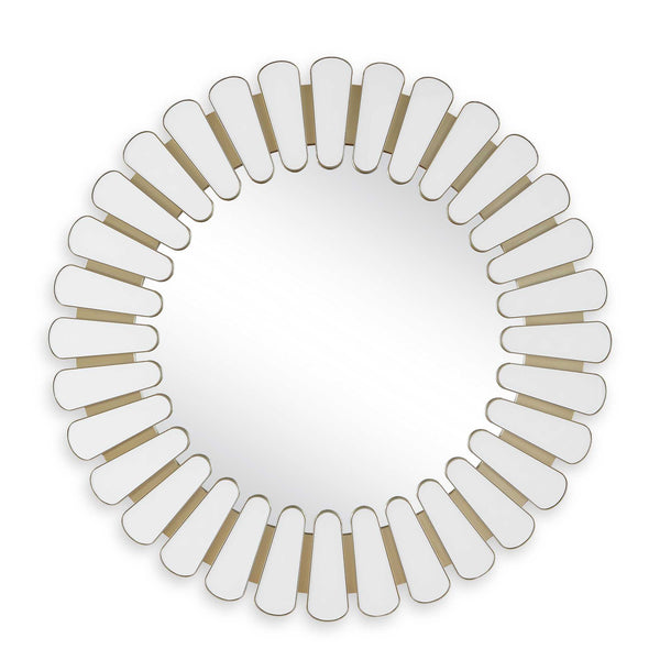 Uttermost Home Decor Uttermost Miran White Glass Round Mirror