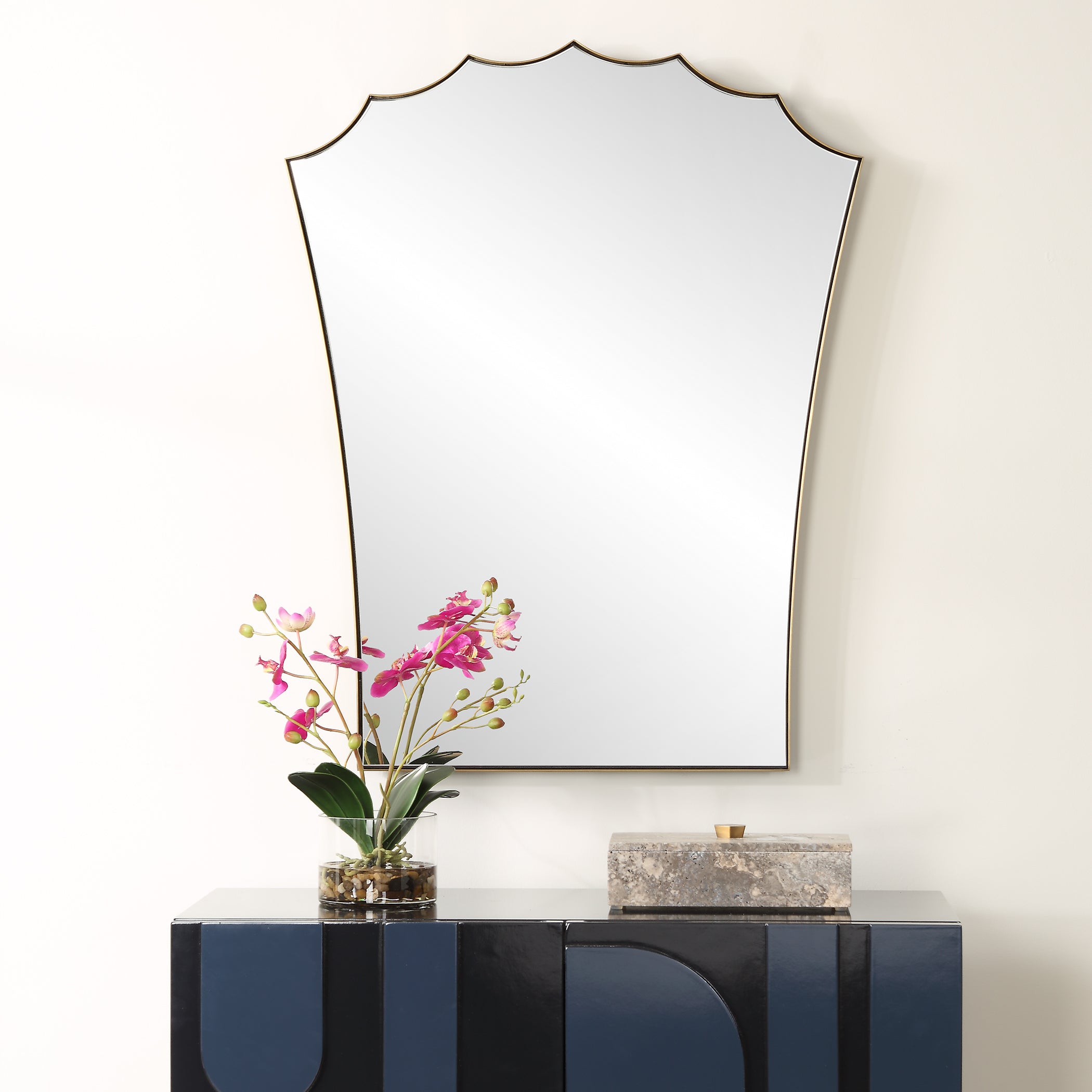 Uttermost Home Decor Uttermost Monarch Scalloped Arched Vanity Mirror