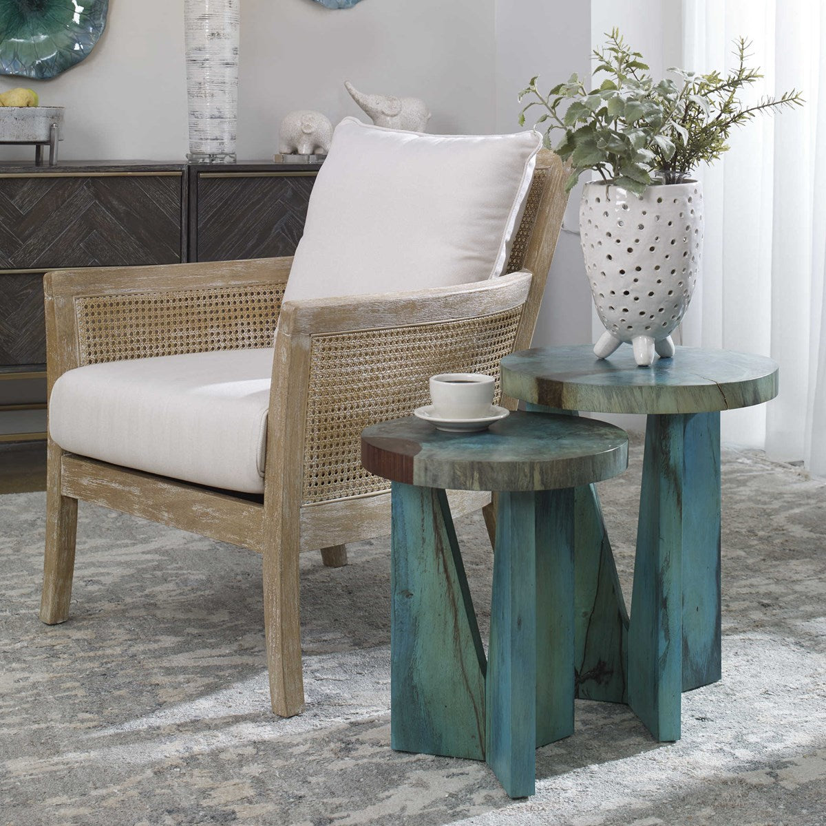 Uttermost Home Uttermost Nadette Nesting Tables, Blue, S/2
