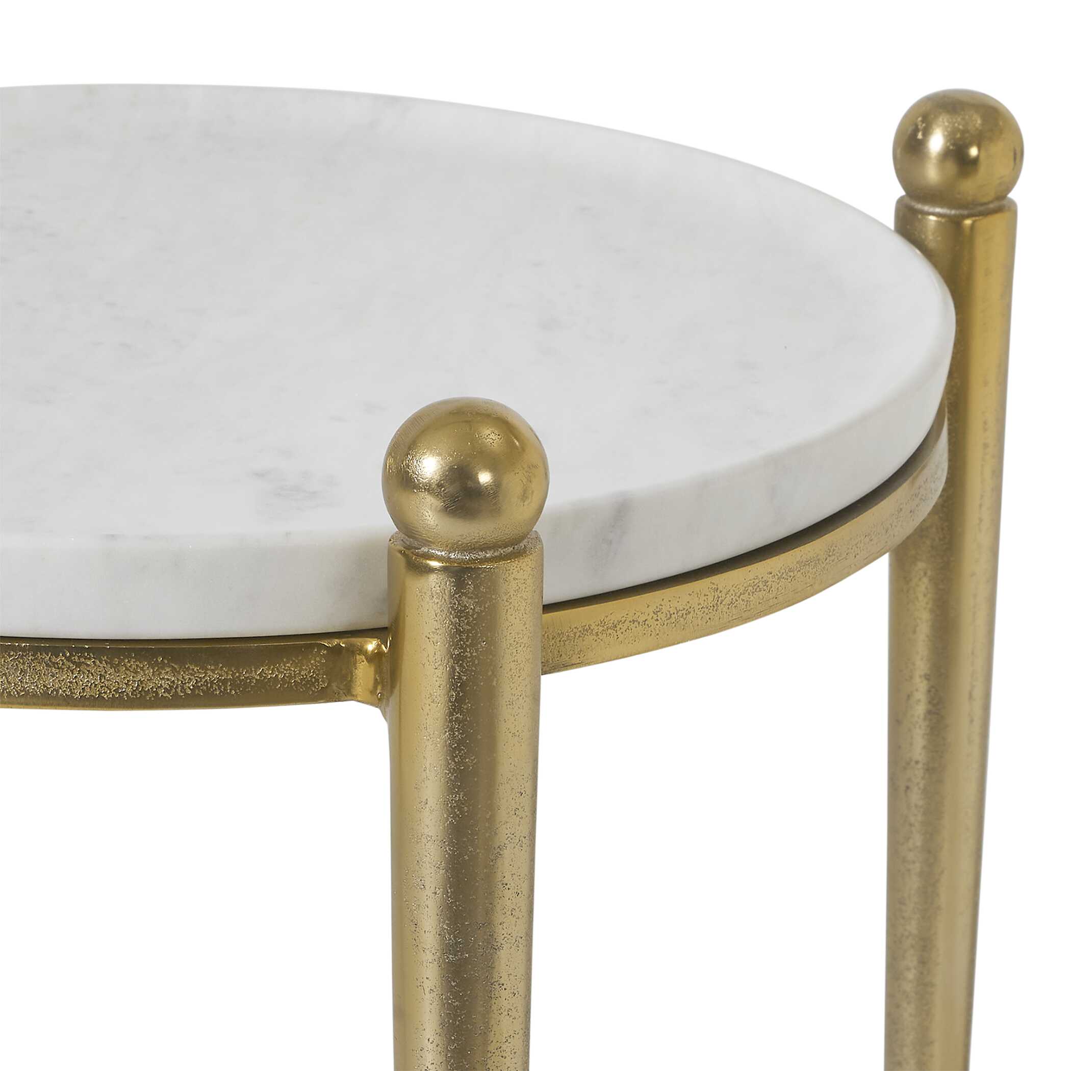 Uttermost Furniture Uttermost Nahunta Antique Brass Accent Table