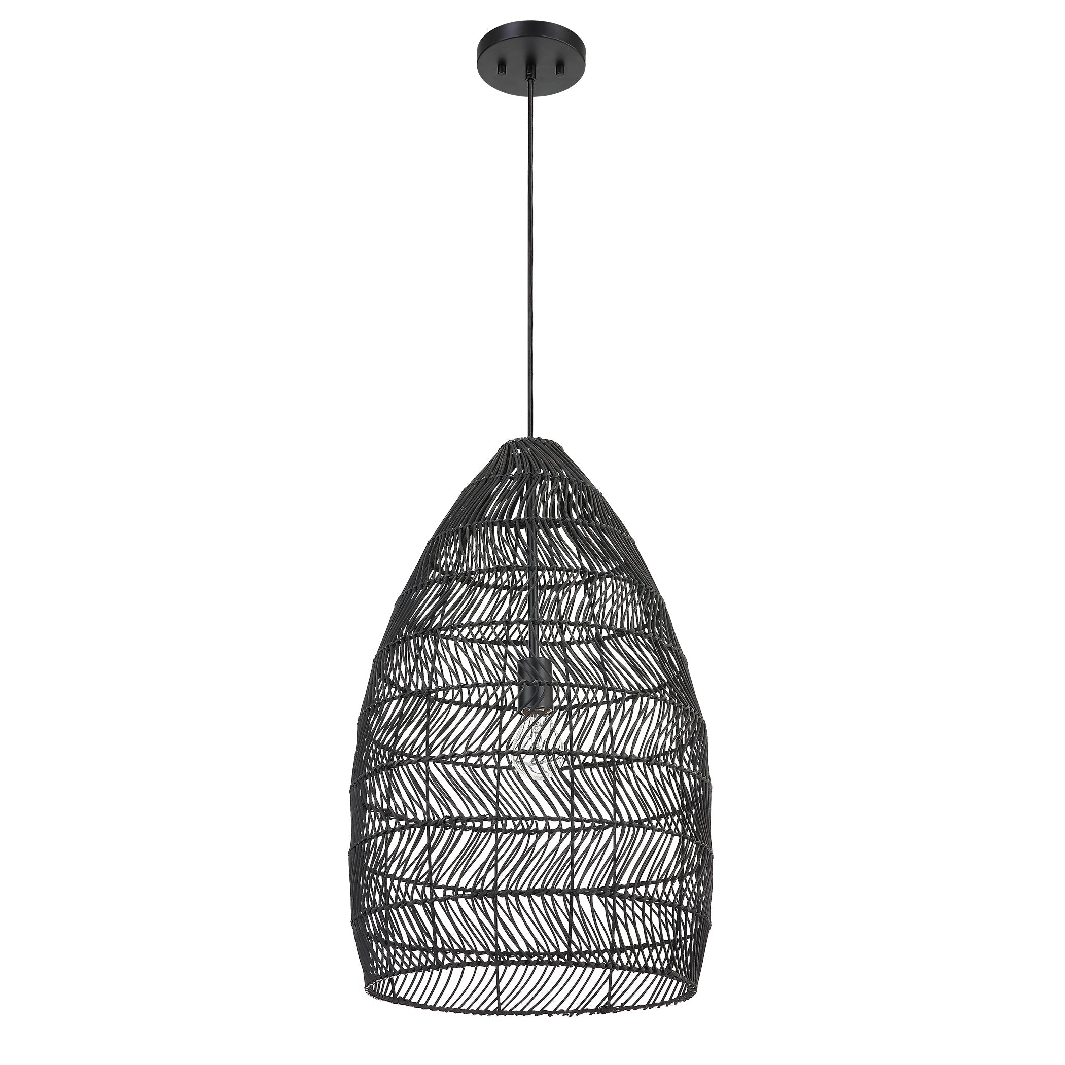 Uttermost Home Uttermost Nandi 1 Light Woven Black Pendant