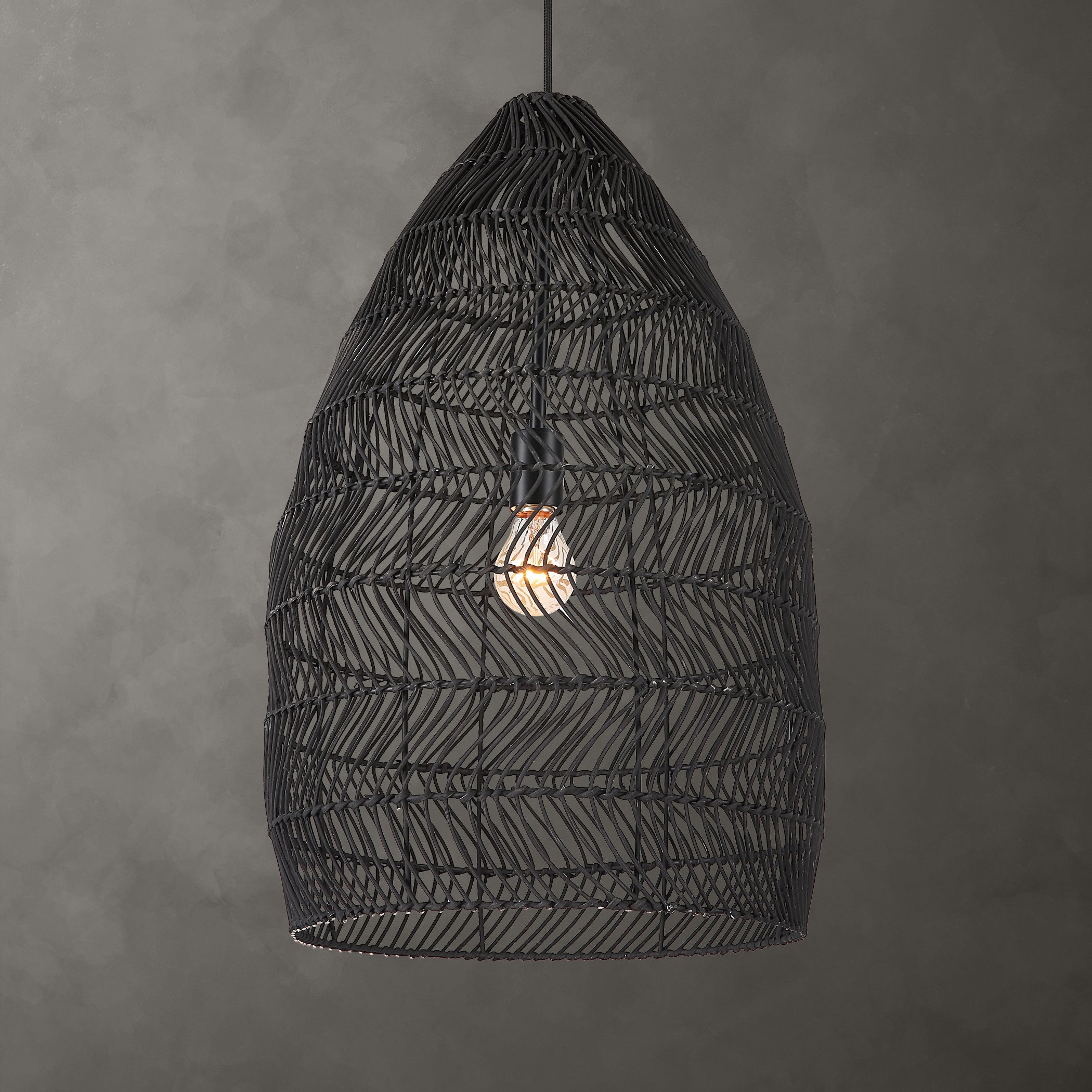 Uttermost Home Uttermost Nandi 1 Light Woven Black Pendant