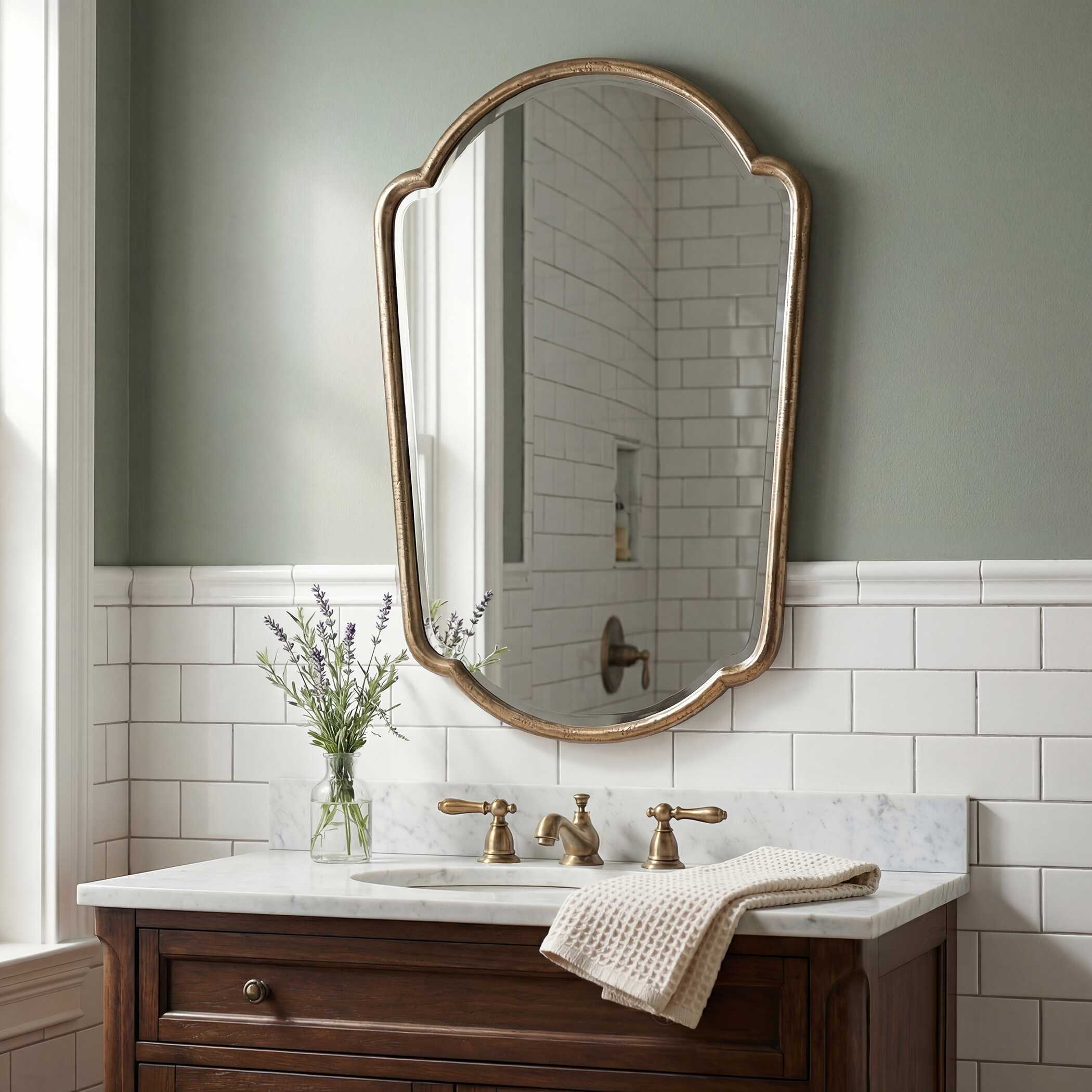 Uttermost Home Decor Uttermost Naomi Antique Brass Mirror