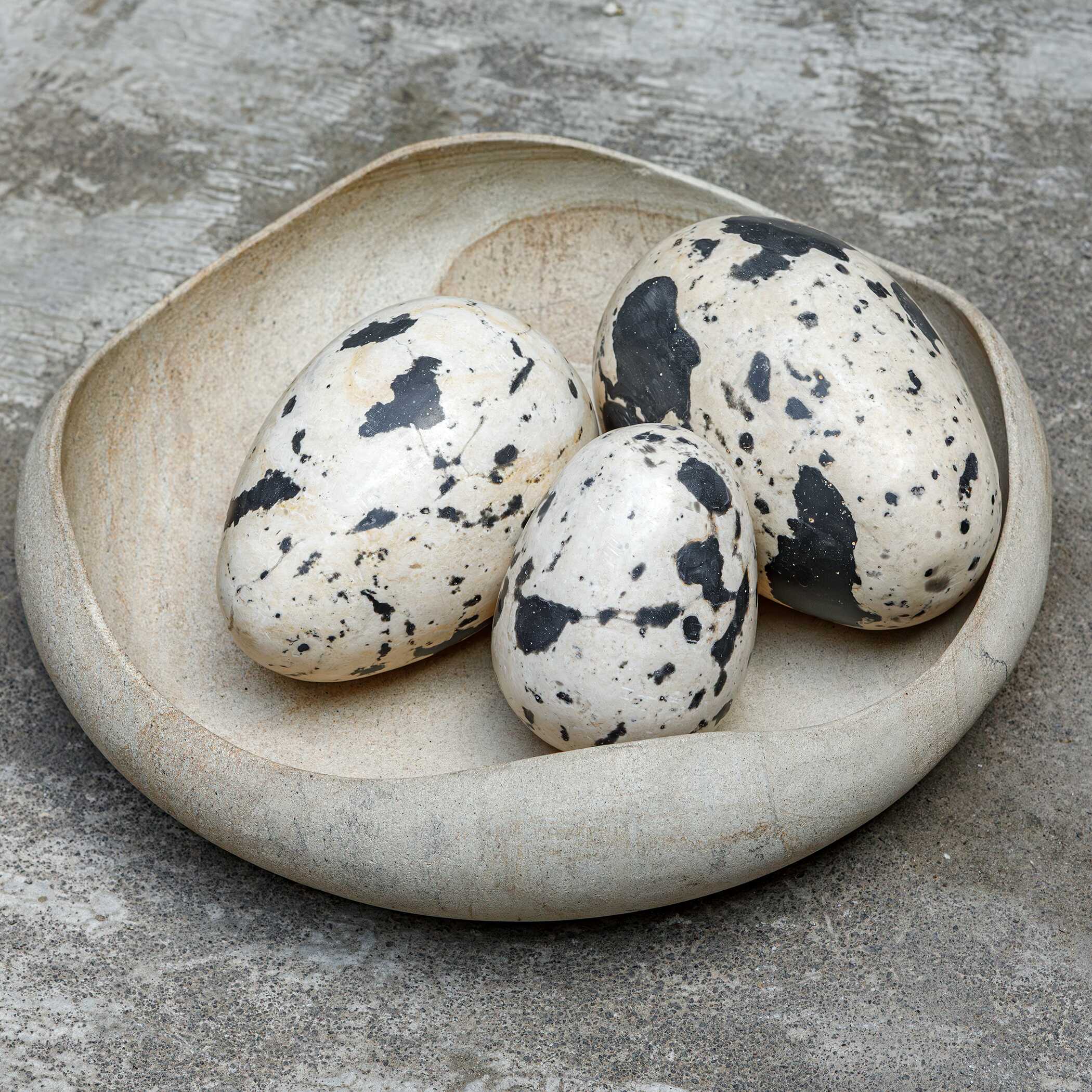 Uttermost Home Decor Uttermost Nest Trio Indoor-Outdoor Stone Eggs Set/3