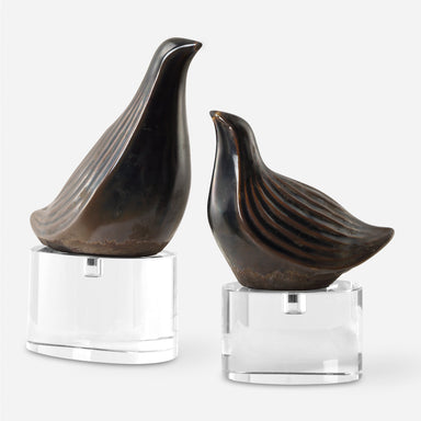 Uttermost Home Decor Uttermost Nesting Bird Gray Sculptures, S/2