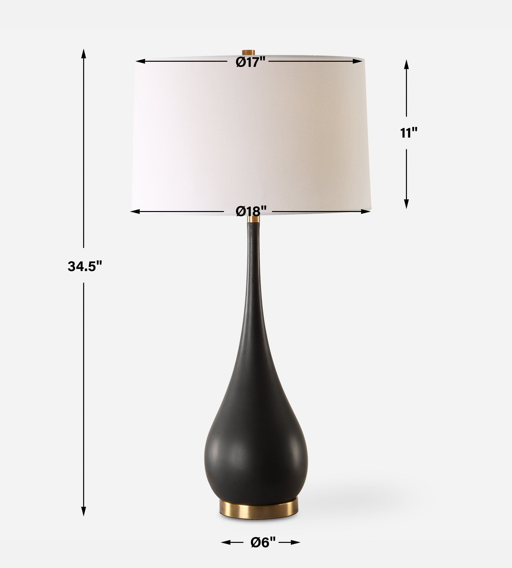 Uttermost Lighting Uttermost Nocturnal Black Table Lamp