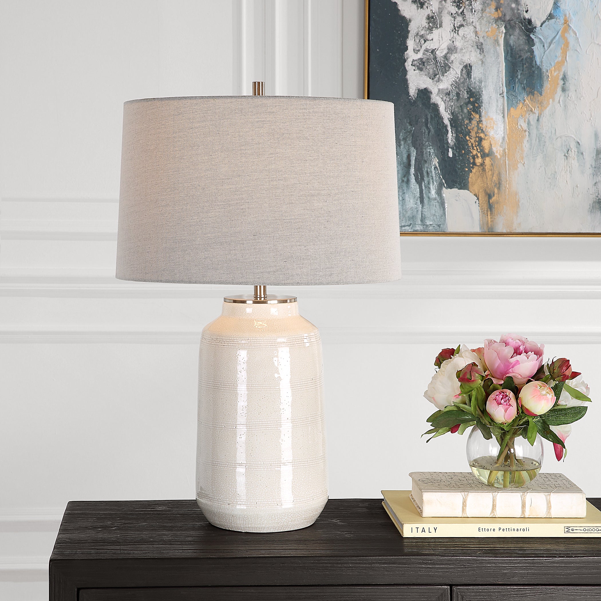 Uttermost Lighting Uttermost Odawa White Farmhouse Table Lamp