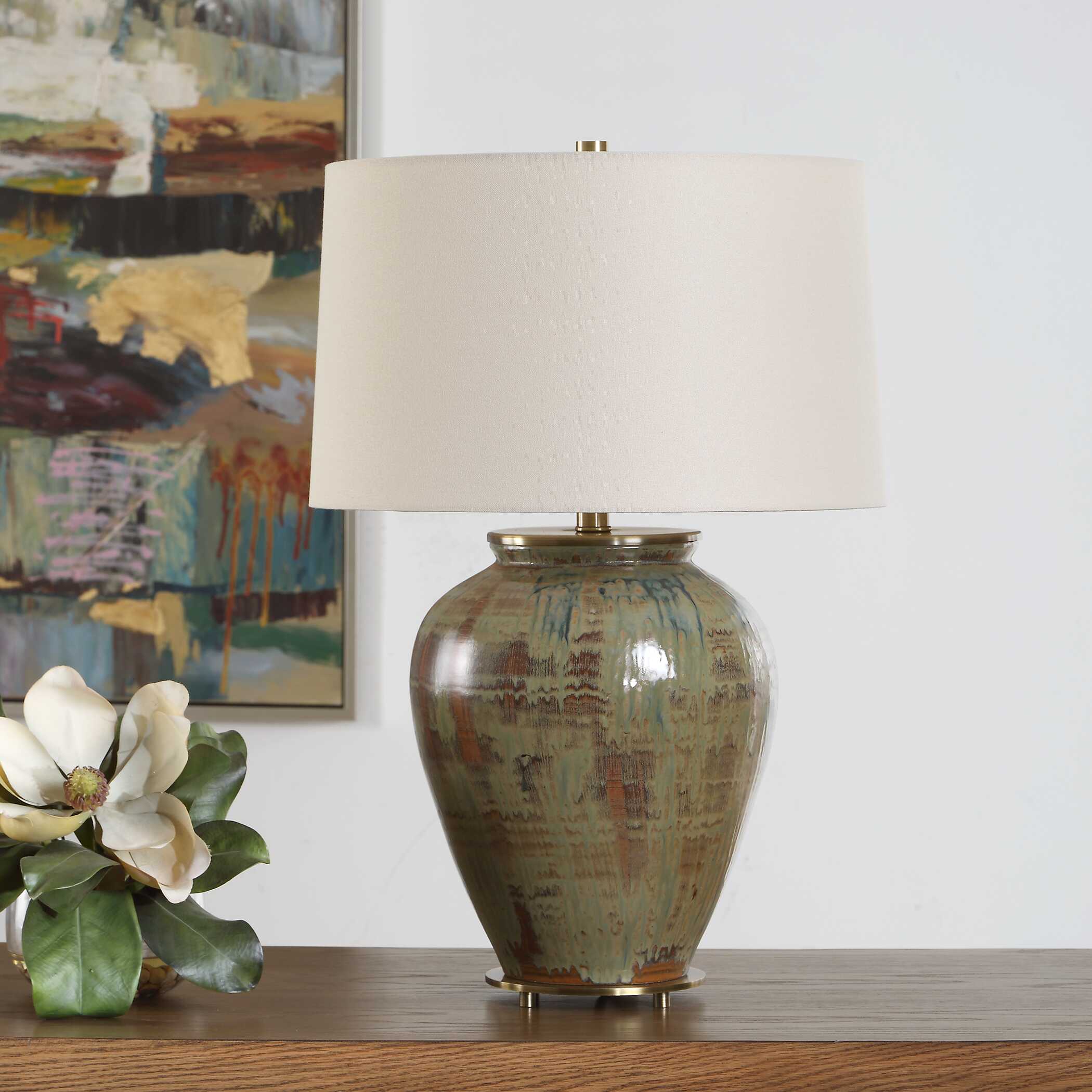 Uttermost Uttermost Olisa Brown Green Table Lamp