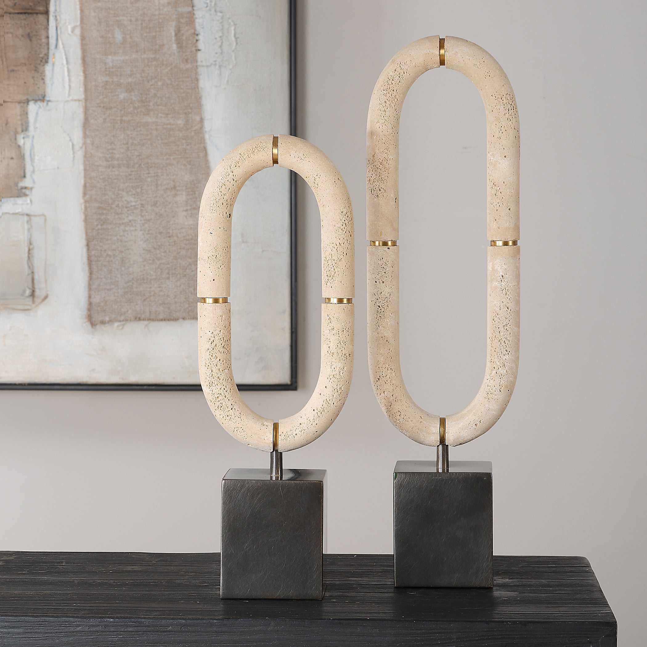 Uttermost Home Decor Uttermost Oval Sculptures Fusion Set/2