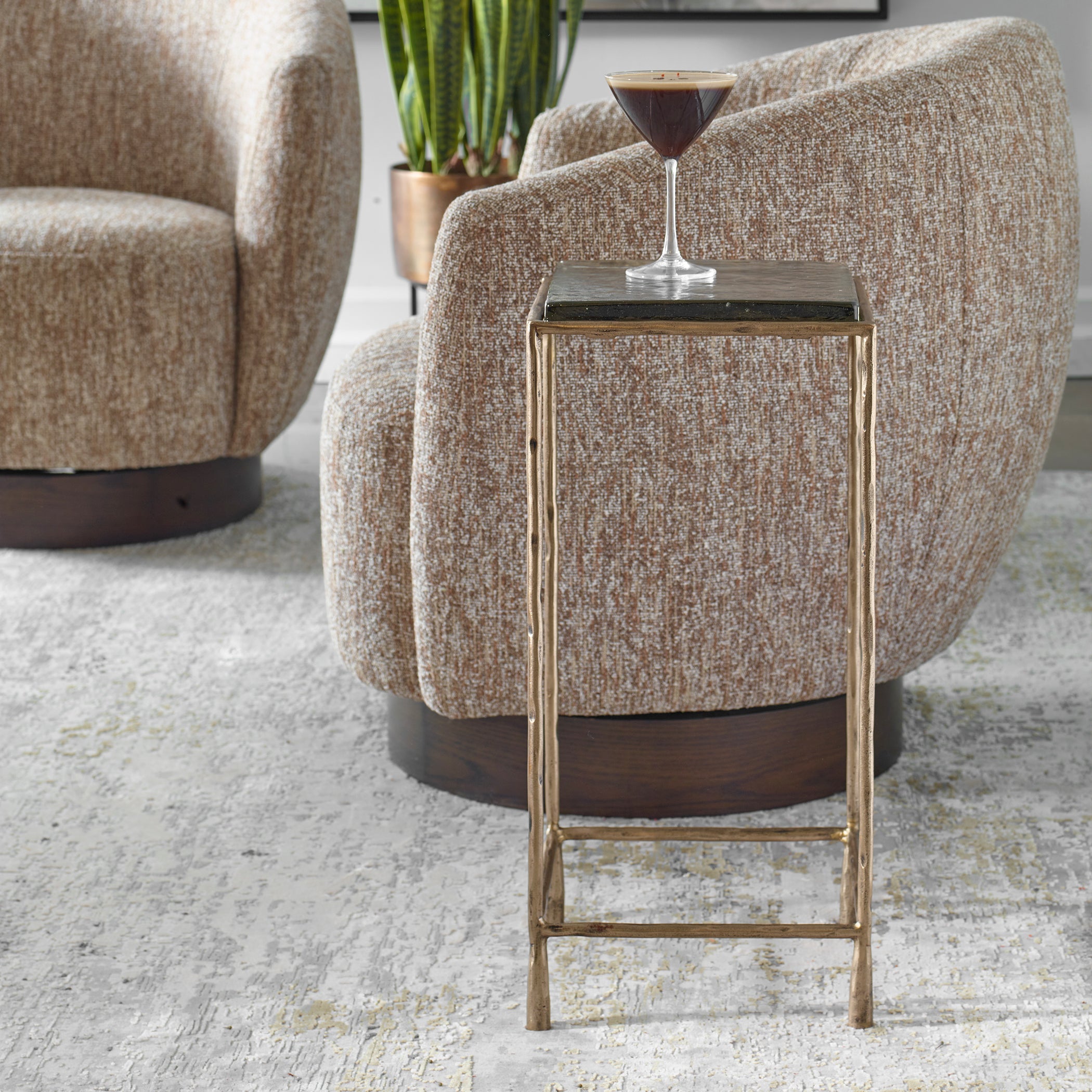 Uttermost Furniture Uttermost Ovard Antiqued Gold Accent Table
