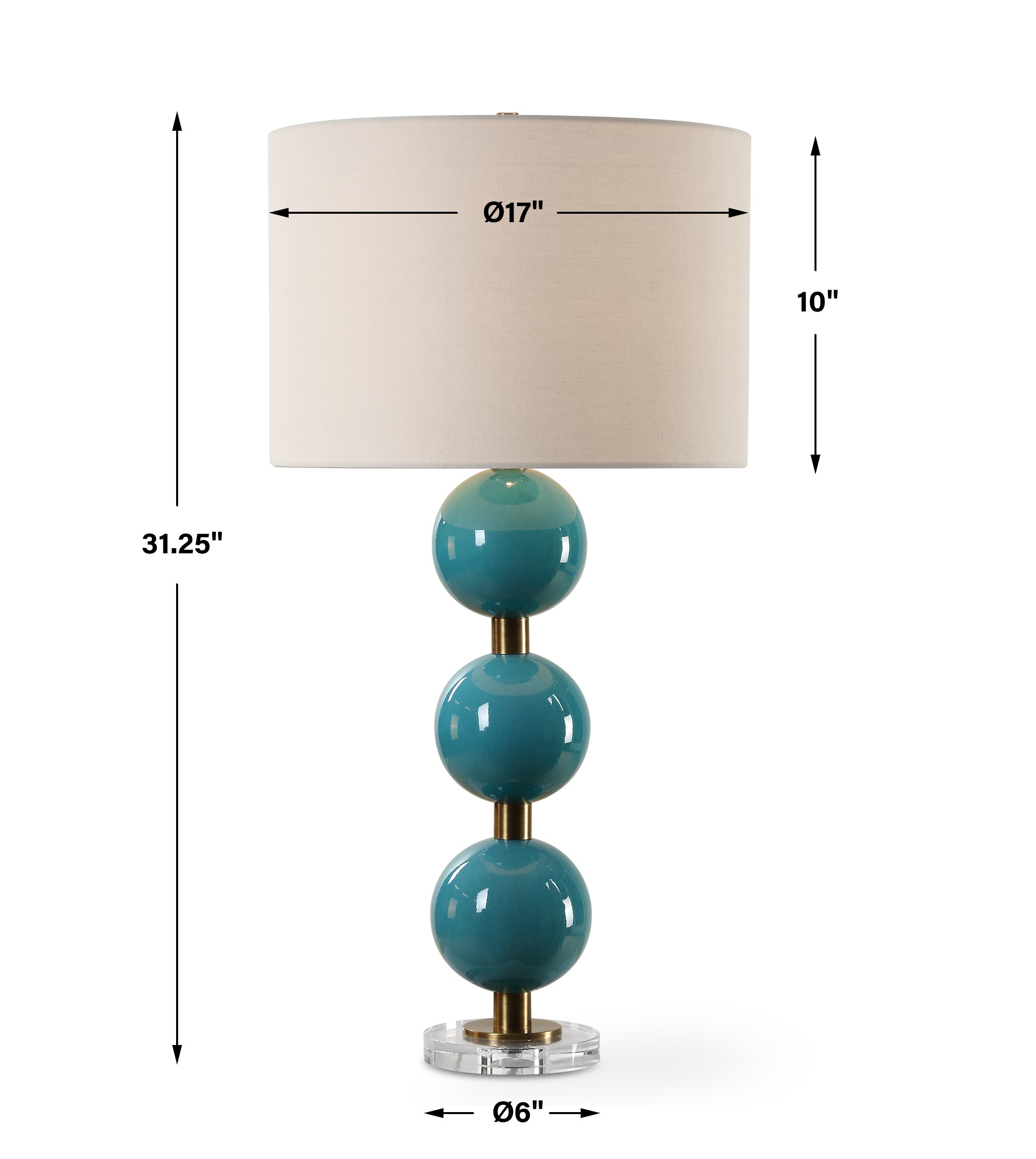 Uttermost Lighting Uttermost Palawan Blue Glaze Table Lamp