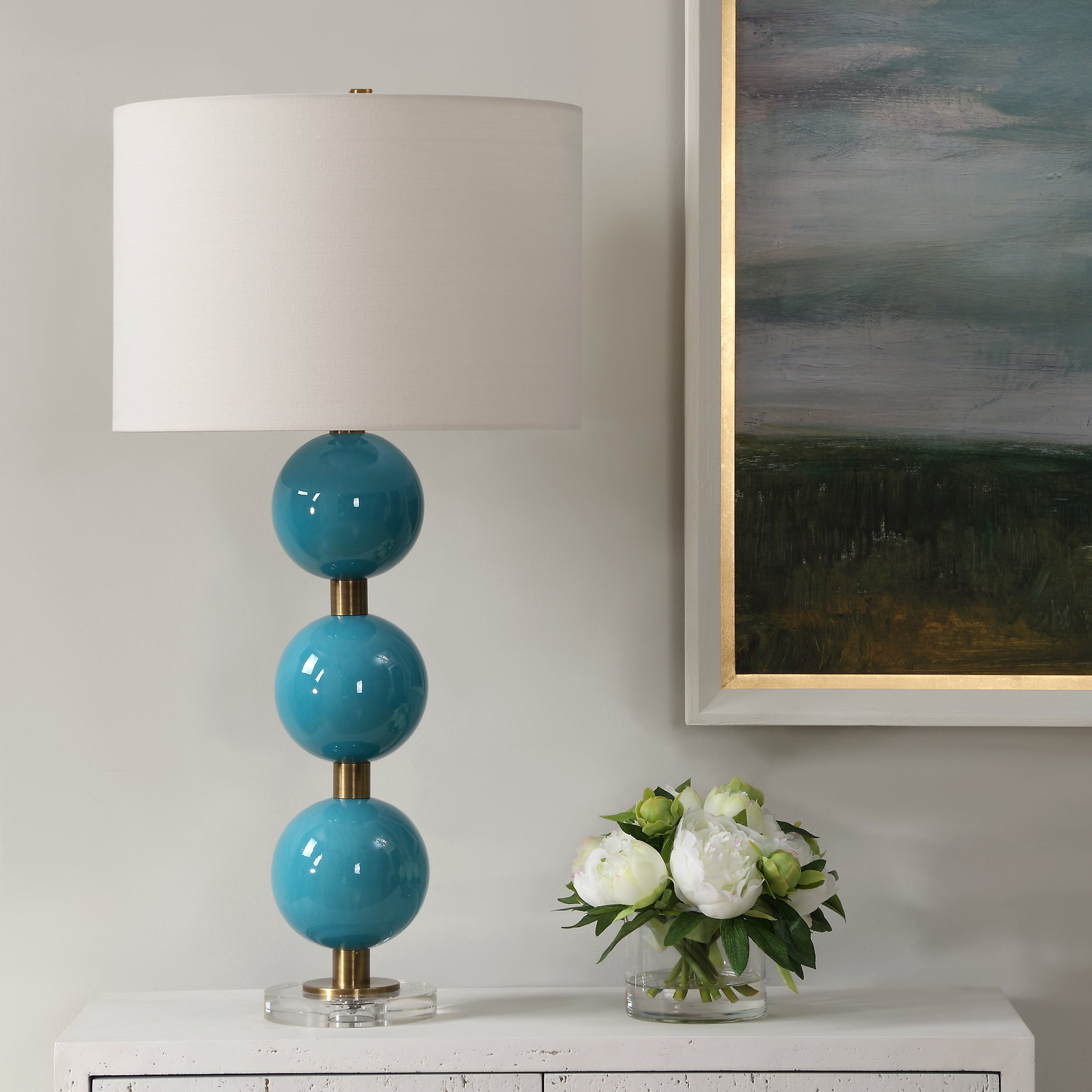 Uttermost Lighting Uttermost Palawan Blue Glaze Table Lamp
