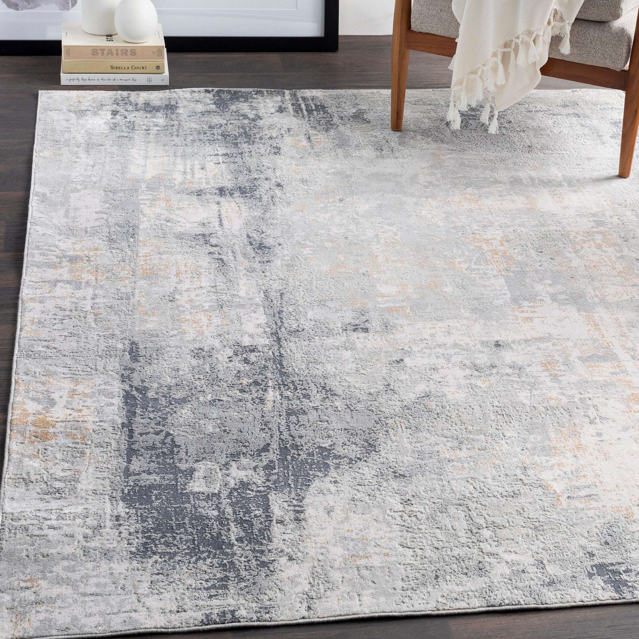 Uttermost Home Decor Uttermost Paoli Gray Abstract 5 X 7.5 Rug