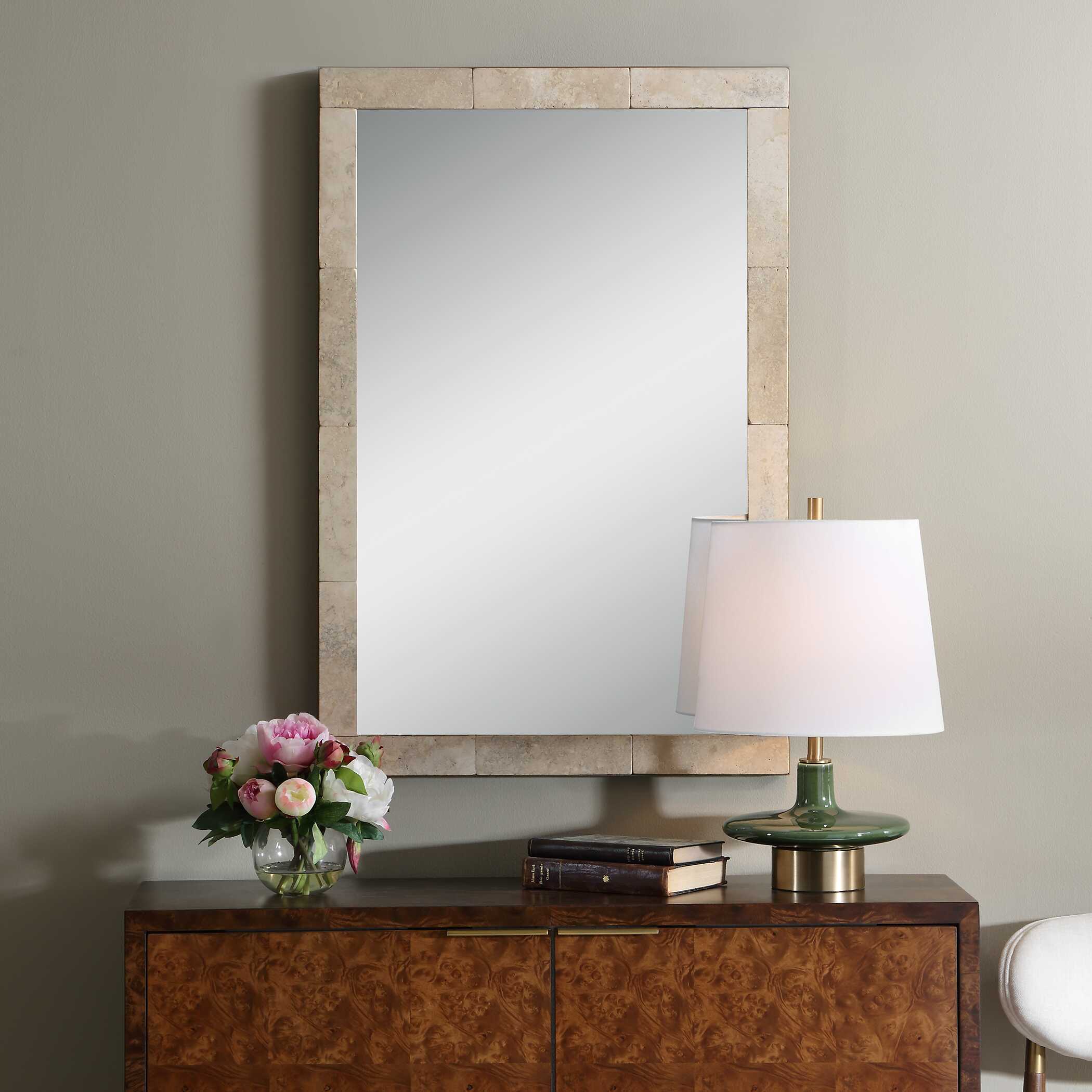 Uttermost Home Decor Uttermost Pave Rectangular Travertine Mirror