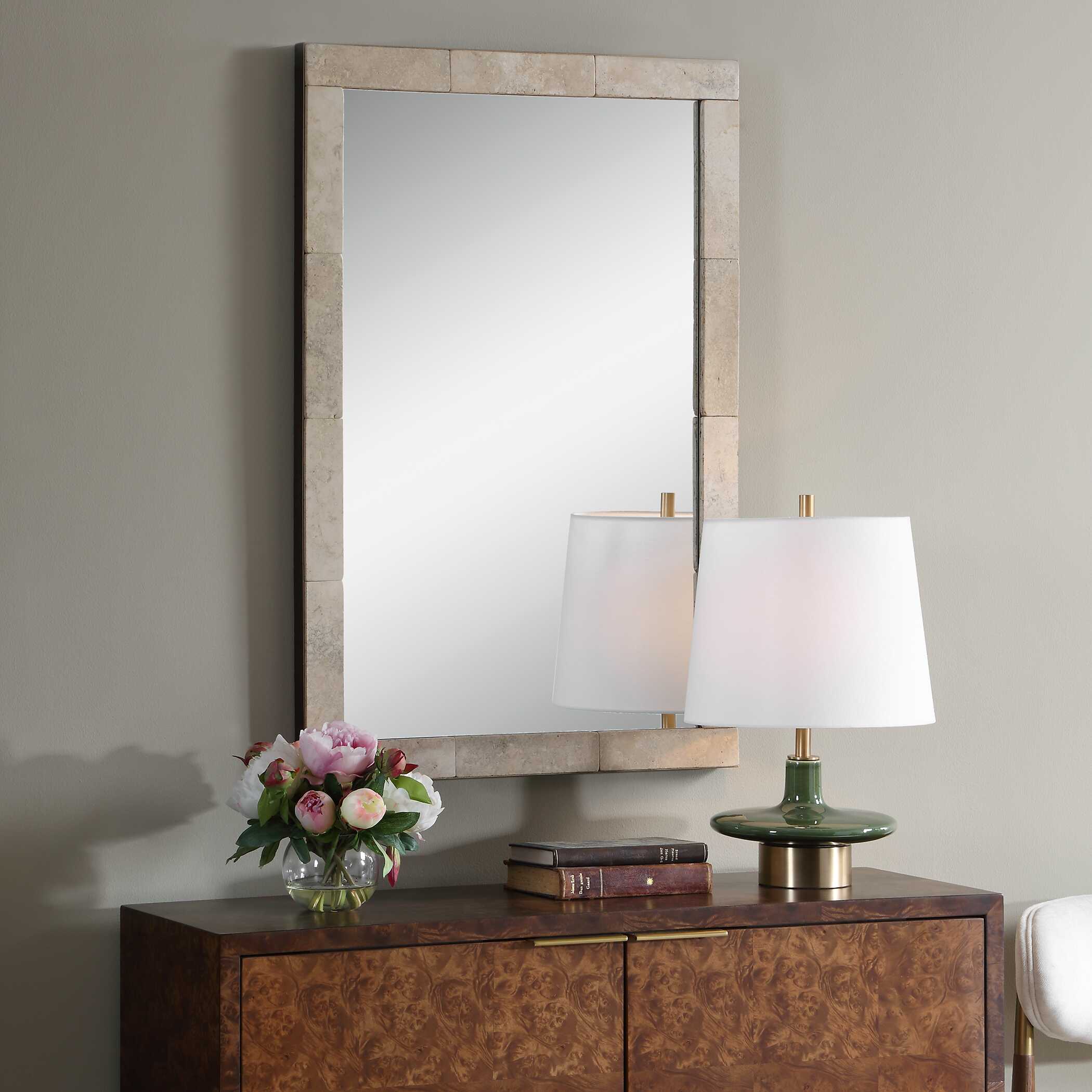 Uttermost Home Decor Uttermost Pave Rectangular Travertine Mirror