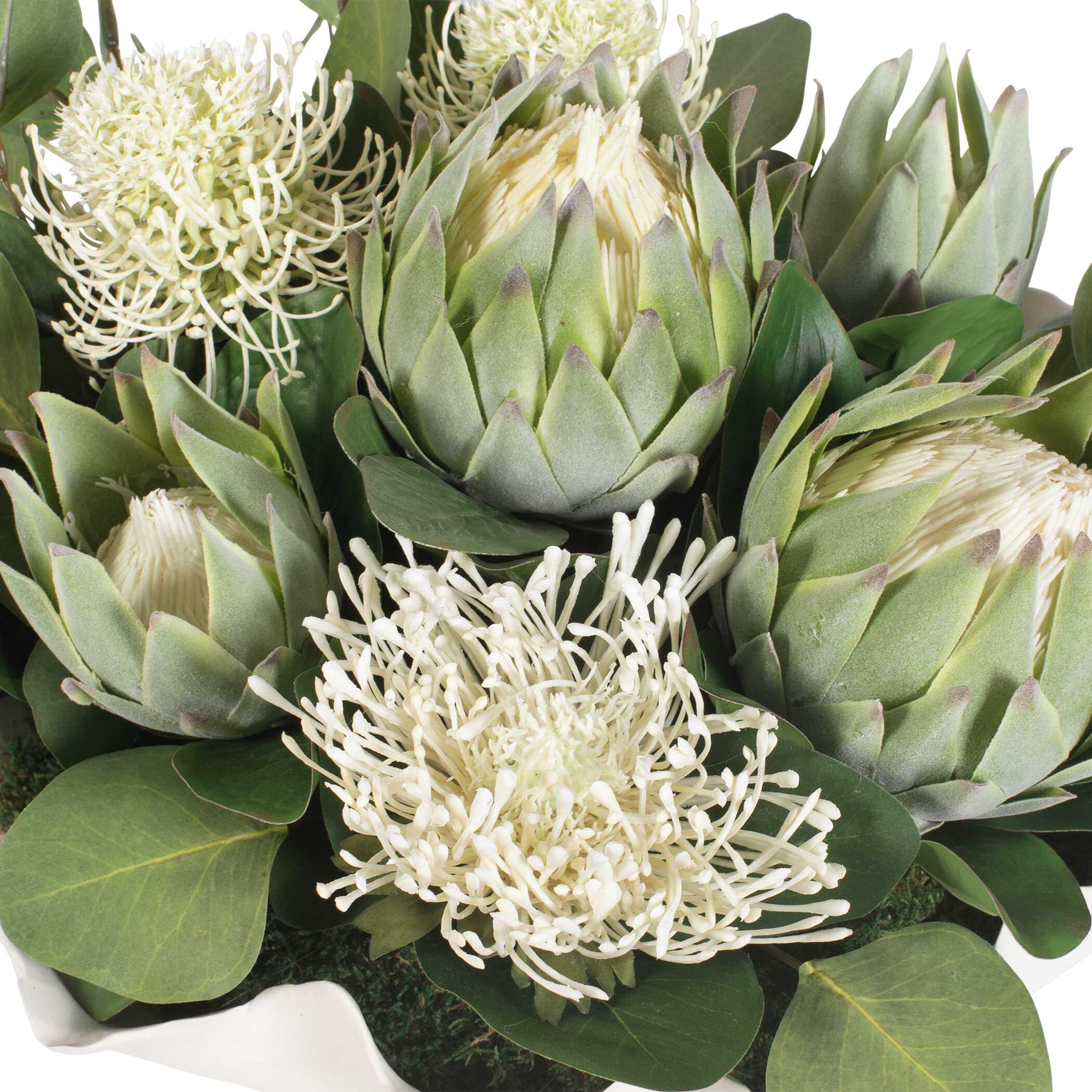 Uttermost Uttermost Protea Blooms White Bowl Centerpiece