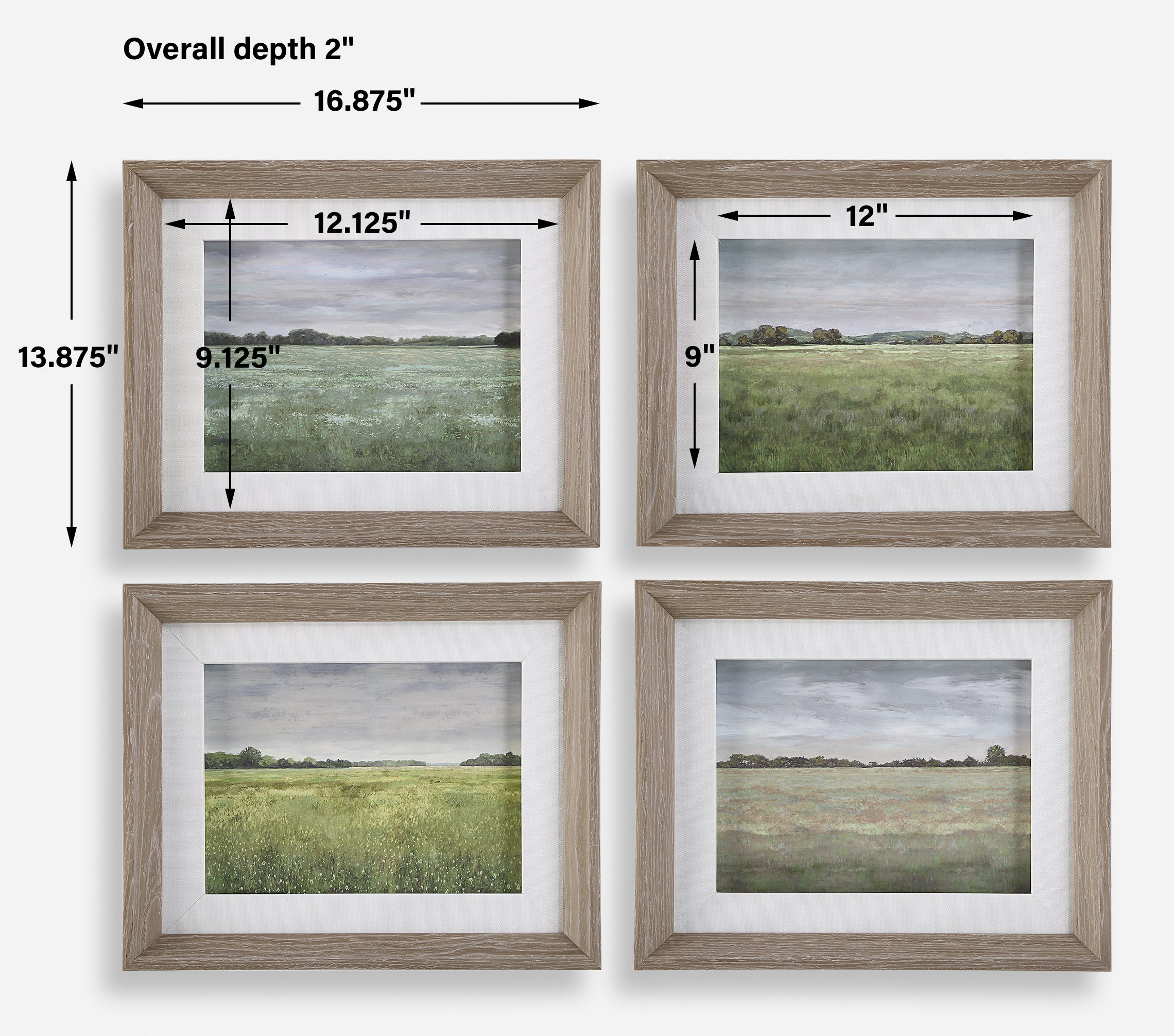 Uttermost Home Decor Uttermost Quiet Meadows Framed Prints, S/4