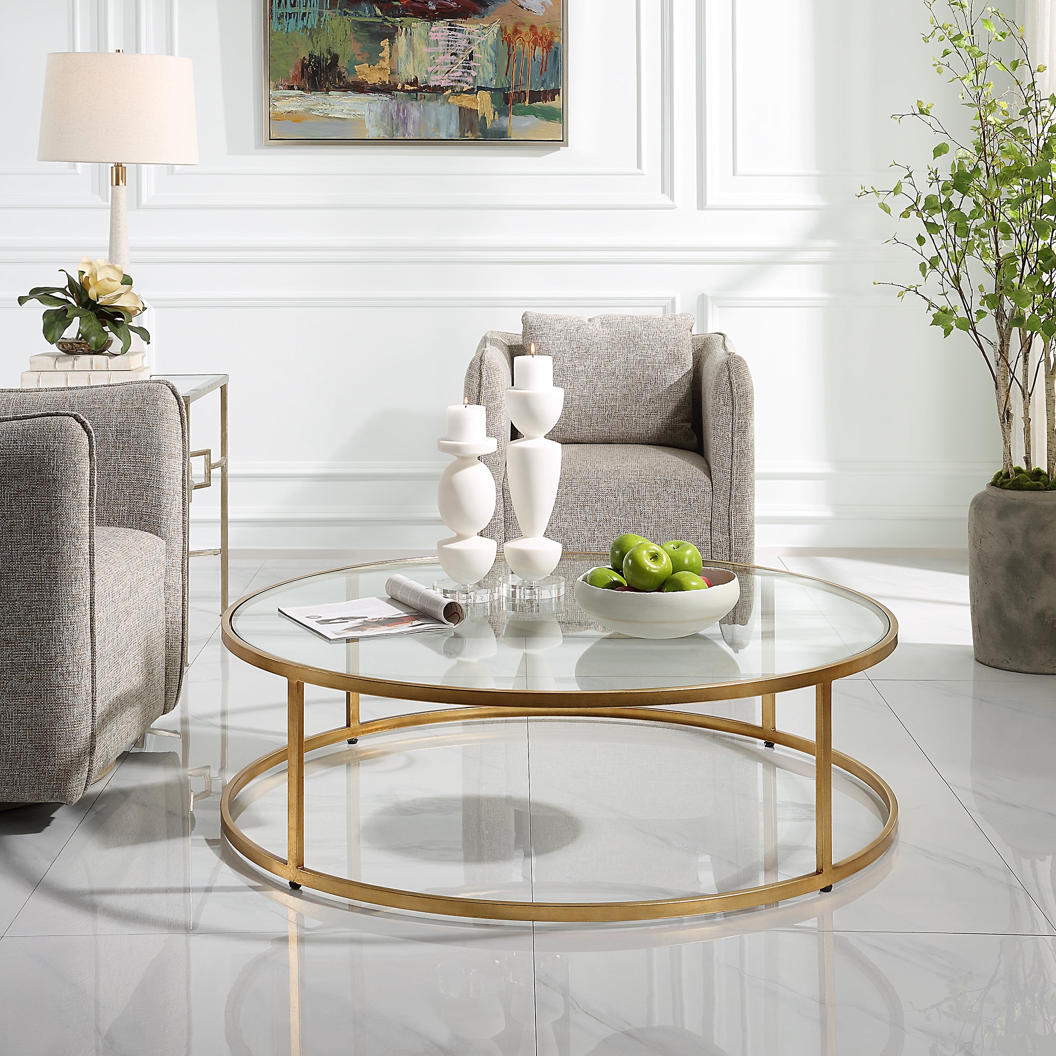 Uttermost Home Motor Freight - To be Quoted Uttermost Radius Modern Circular Coffee Table