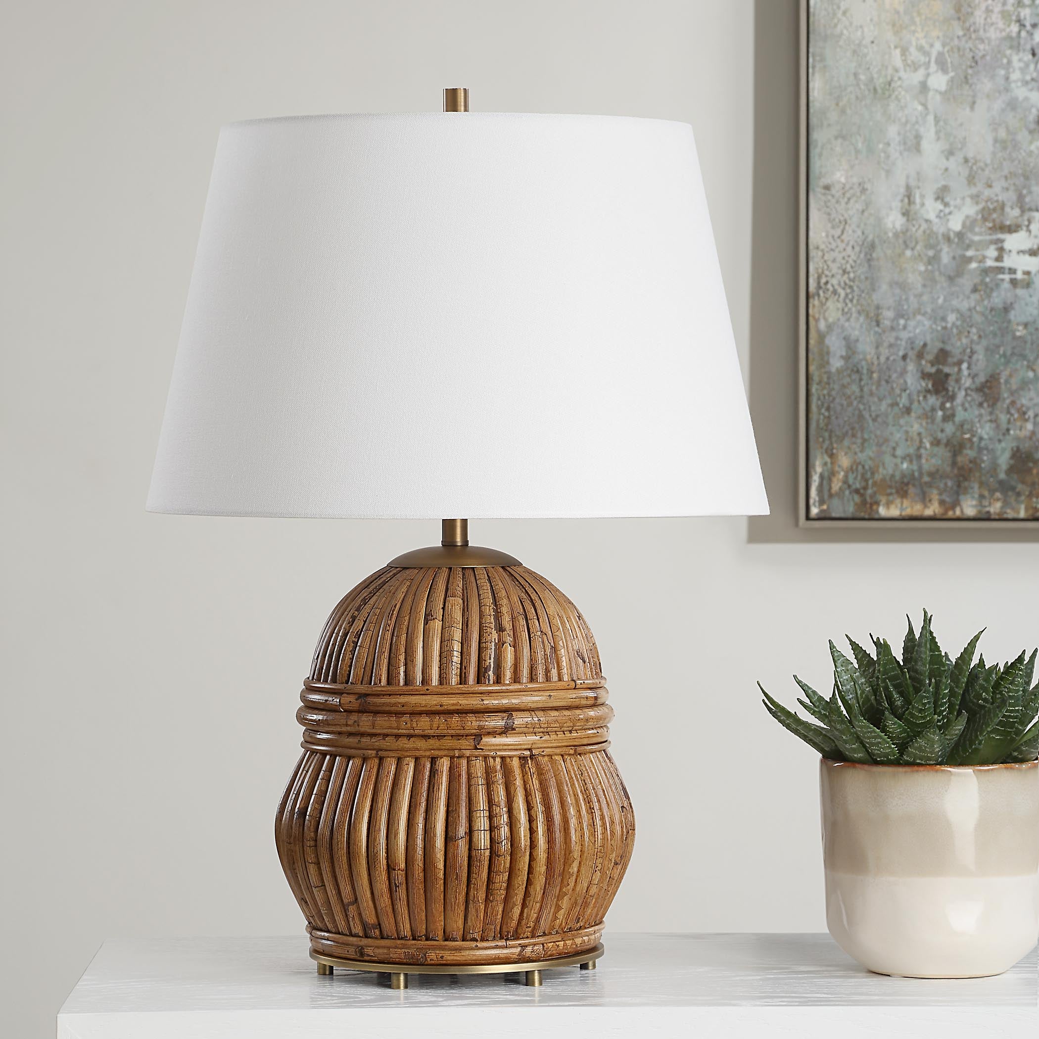 Uttermost Lighting Uttermost Reed Honey Rattan Table Lamp