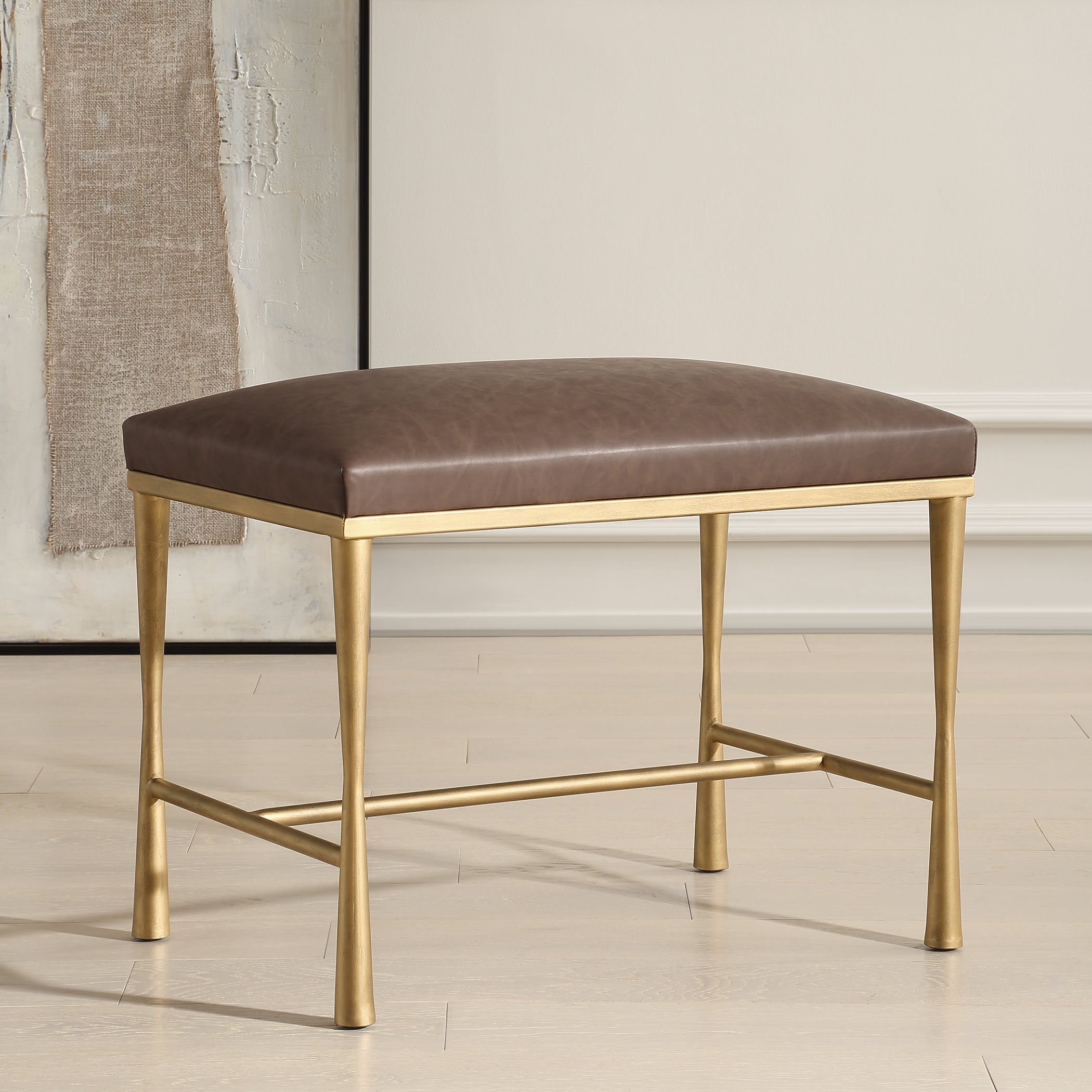 Uttermost Home Decor Uttermost Reform Gold Small Bench