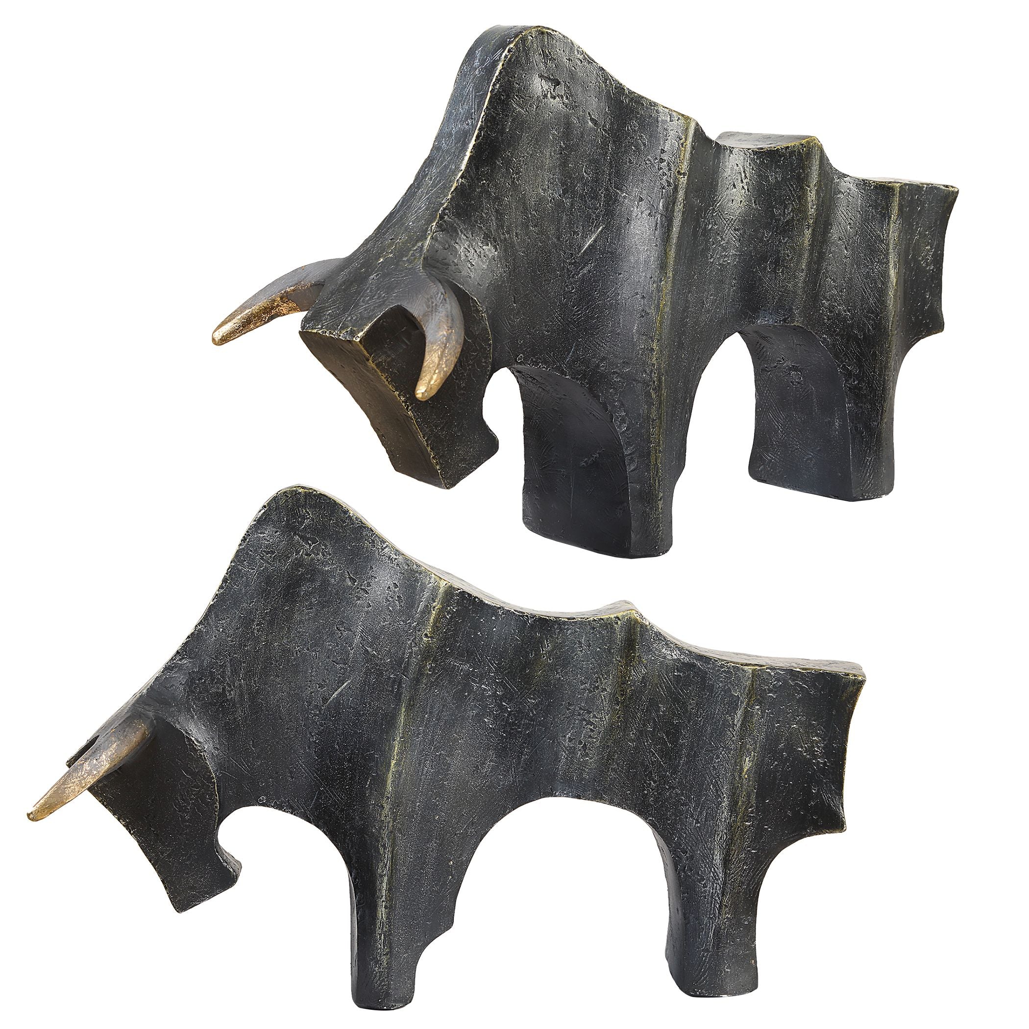 Uttermost Home Decor Uttermost Regal Bull Bronze Sculptures Set/2