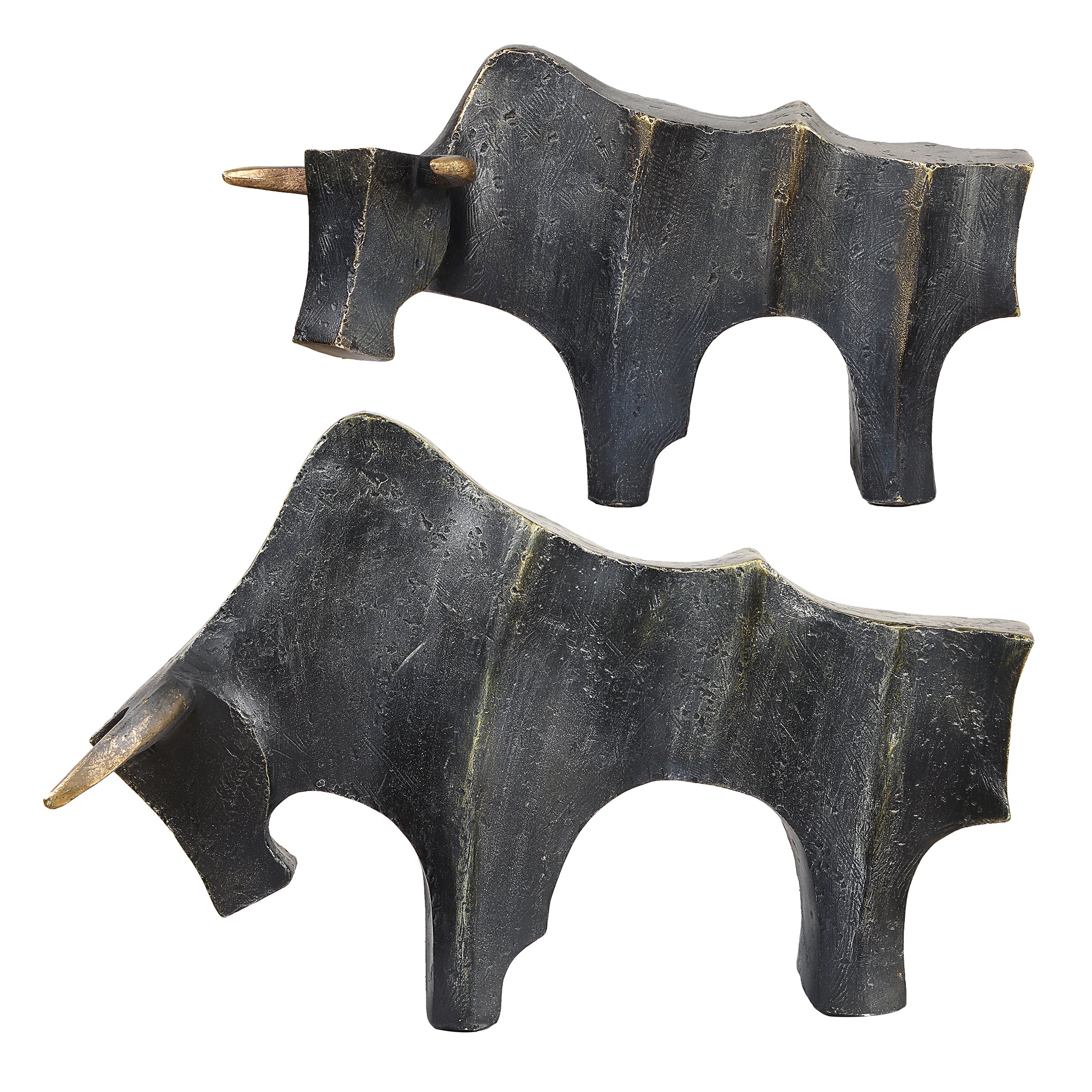 Uttermost Home Decor Uttermost Regal Bull Bronze Sculptures Set/2
