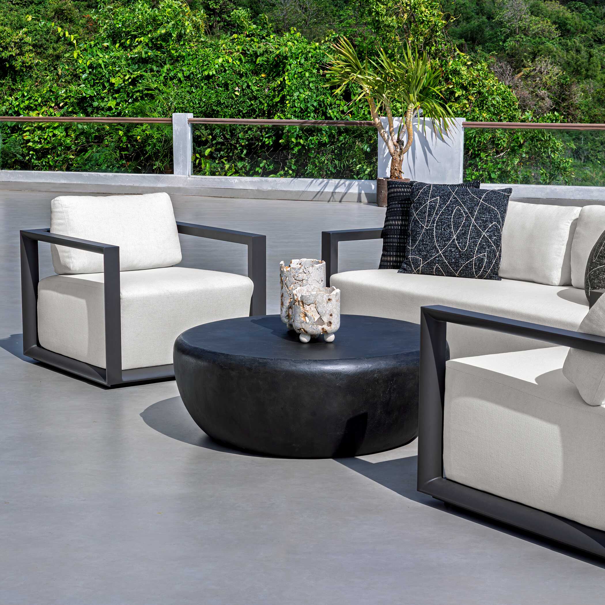 Uttermost Furniture Uttermost Remsen Black/Oyster Outdoor Lounge Chair