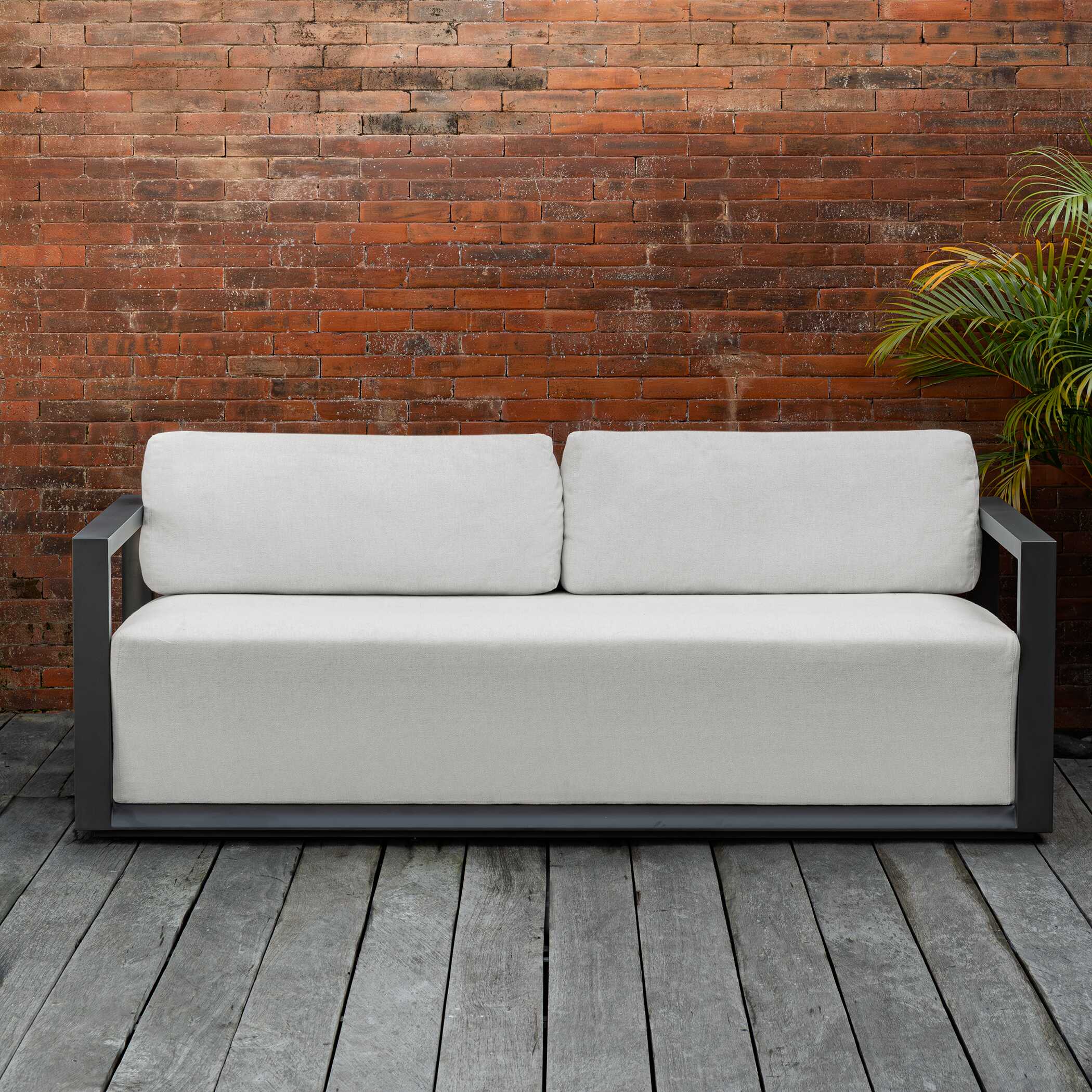 Uttermost Furniture Uttermost Remsen Outdoor Black/Oyster Sofa