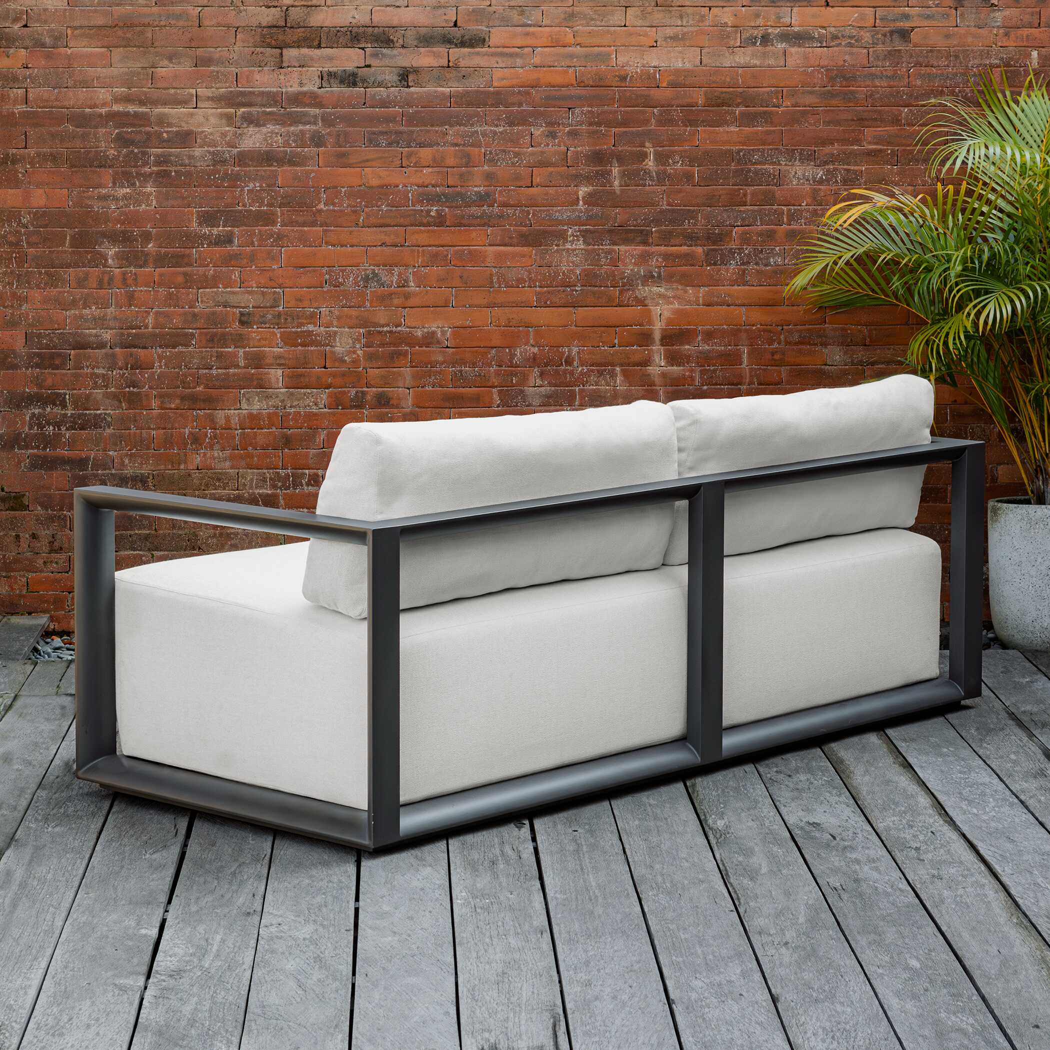 Uttermost Furniture Uttermost Remsen Outdoor Black/Oyster Sofa