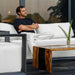 Uttermost Furniture Uttermost Remsen Outdoor Black/Oyster Sofa