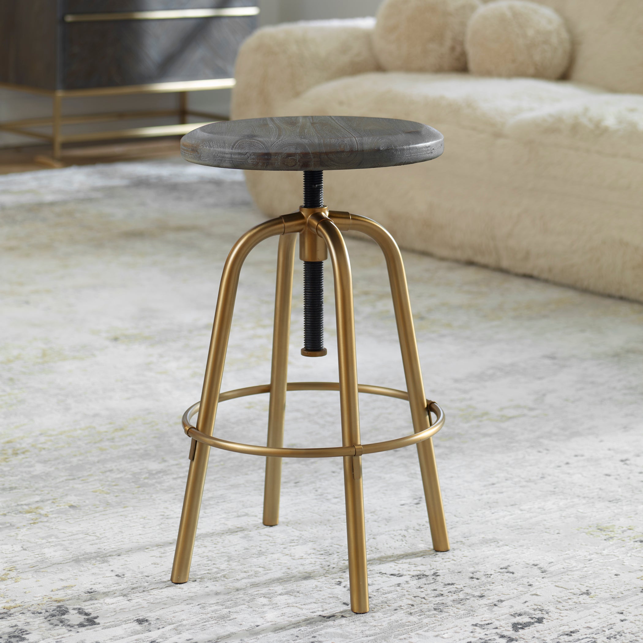 Uttermost Home Uttermost Revolve Brass Counter Stool