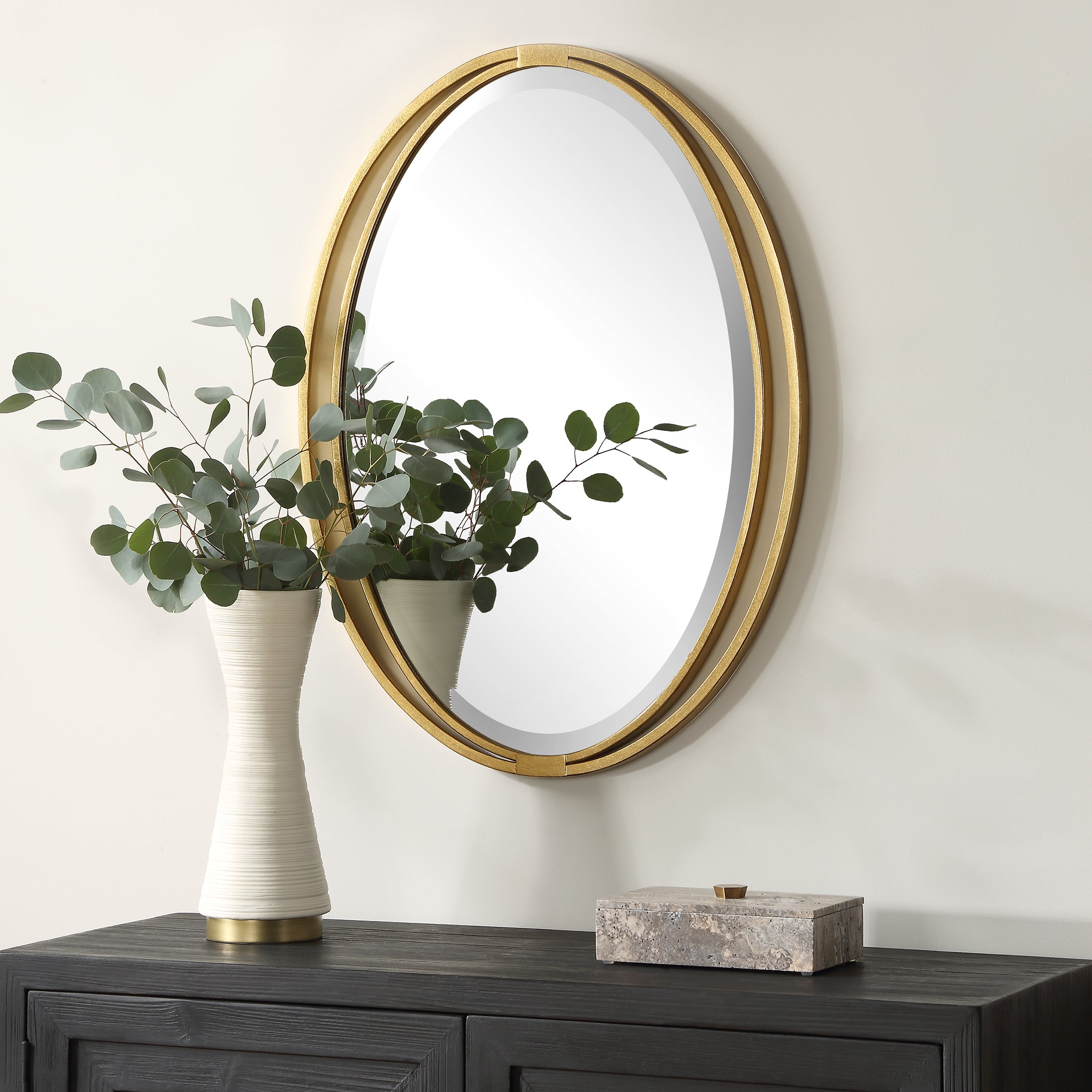 Uttermost Home Decor Uttermost Rhodes Gold Oval Mirror