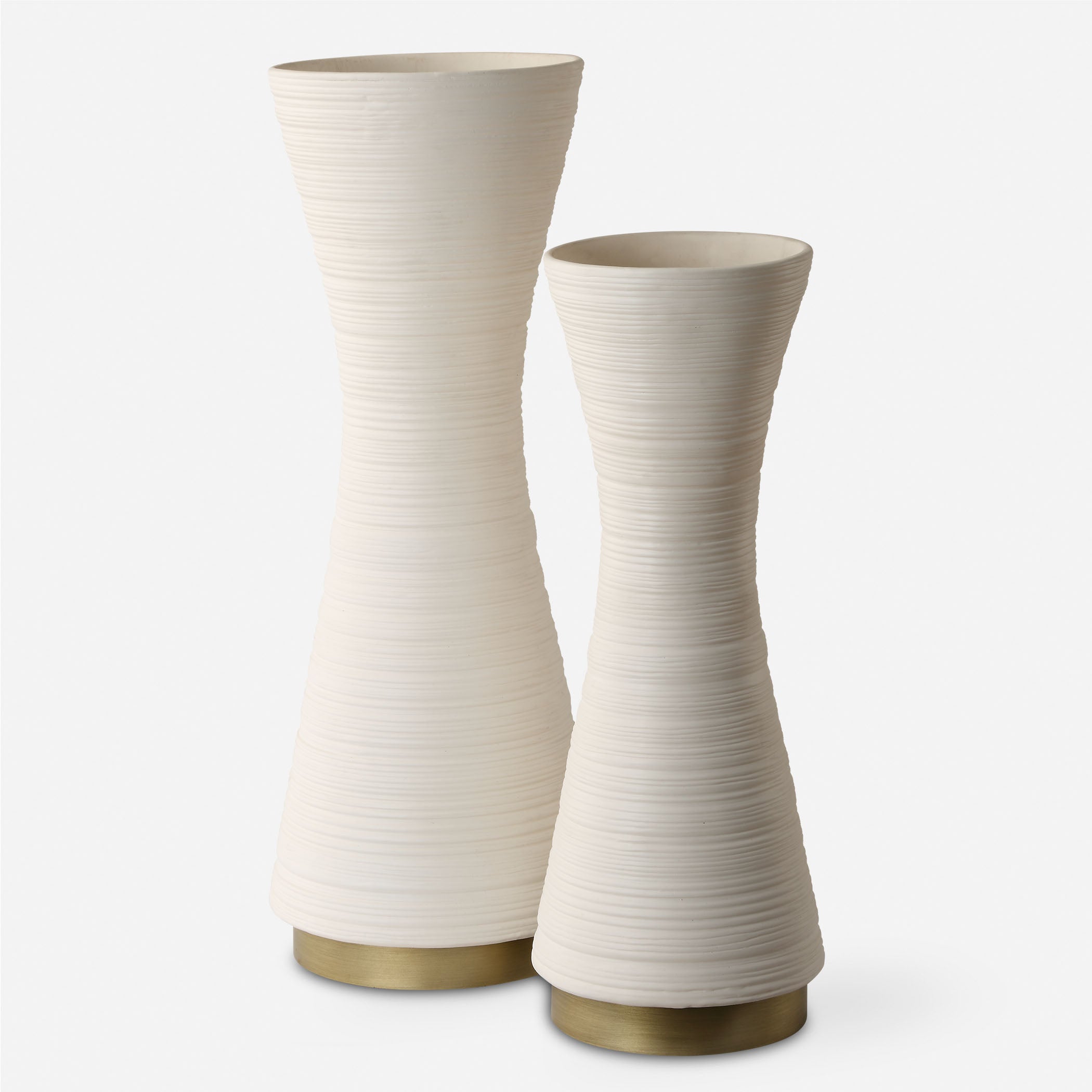 Uttermost Home Decor Uttermost Ridgeline White Vases, S/2
