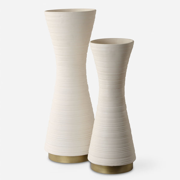 Uttermost Home Decor Uttermost Ridgeline White Vases, S/2