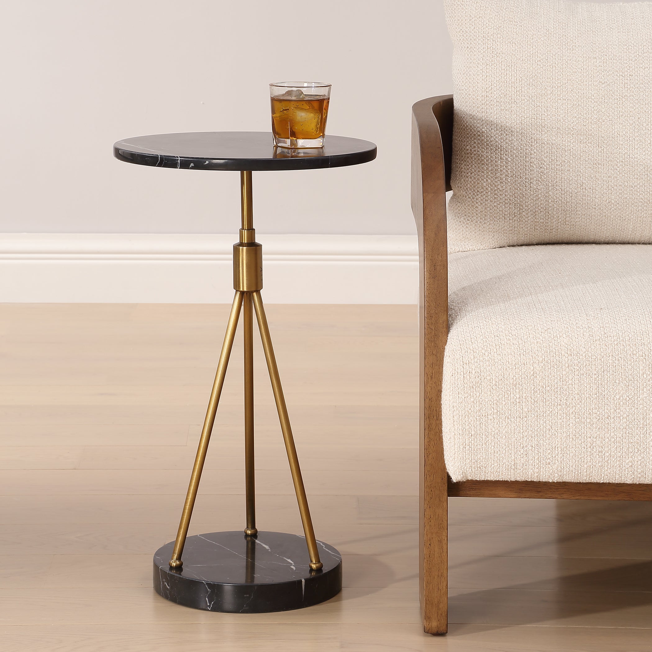 Uttermost Home Decor Uttermost Rosston Black Marble Accent Table