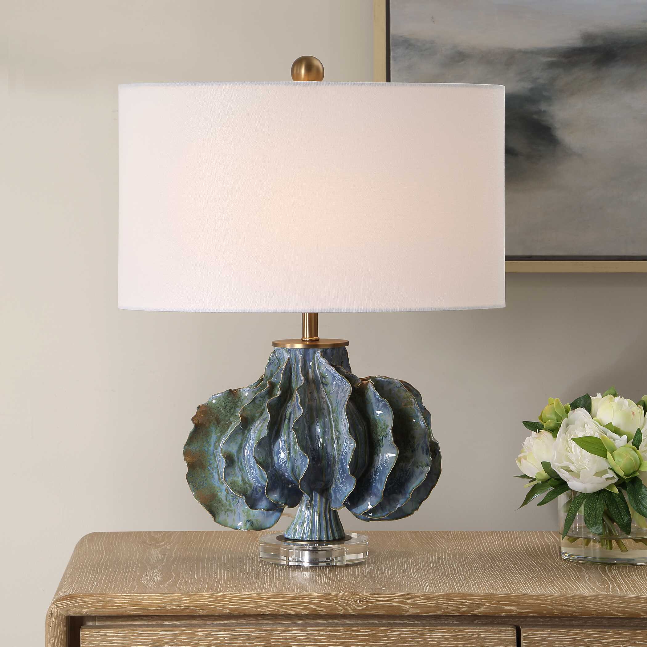 Uttermost Uttermost Ruffle Up Blue Green Table Lamp
