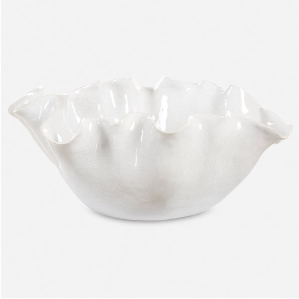 Uttermost Home Decor Uttermost Ruffle White Bloom Bowl