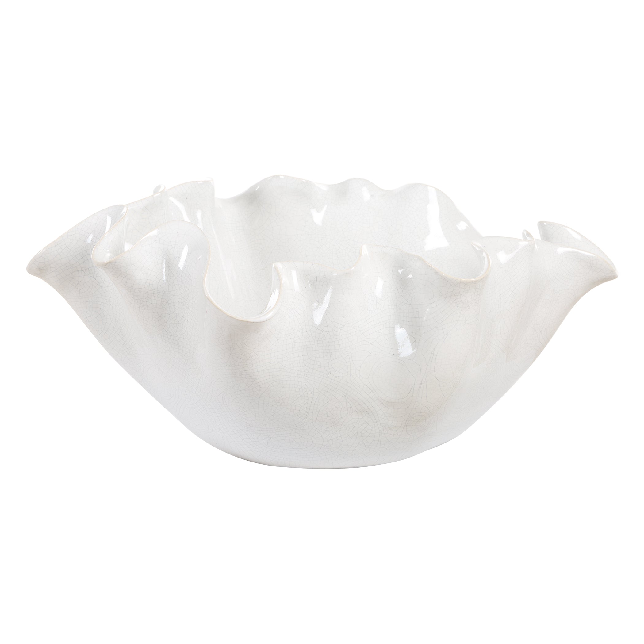 Uttermost Home Decor Uttermost Ruffle White Bloom Bowl