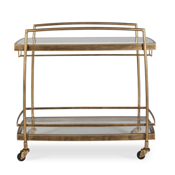 Uttermost Furniture Uttermost Scarritt Antique Brass Bar Cart
