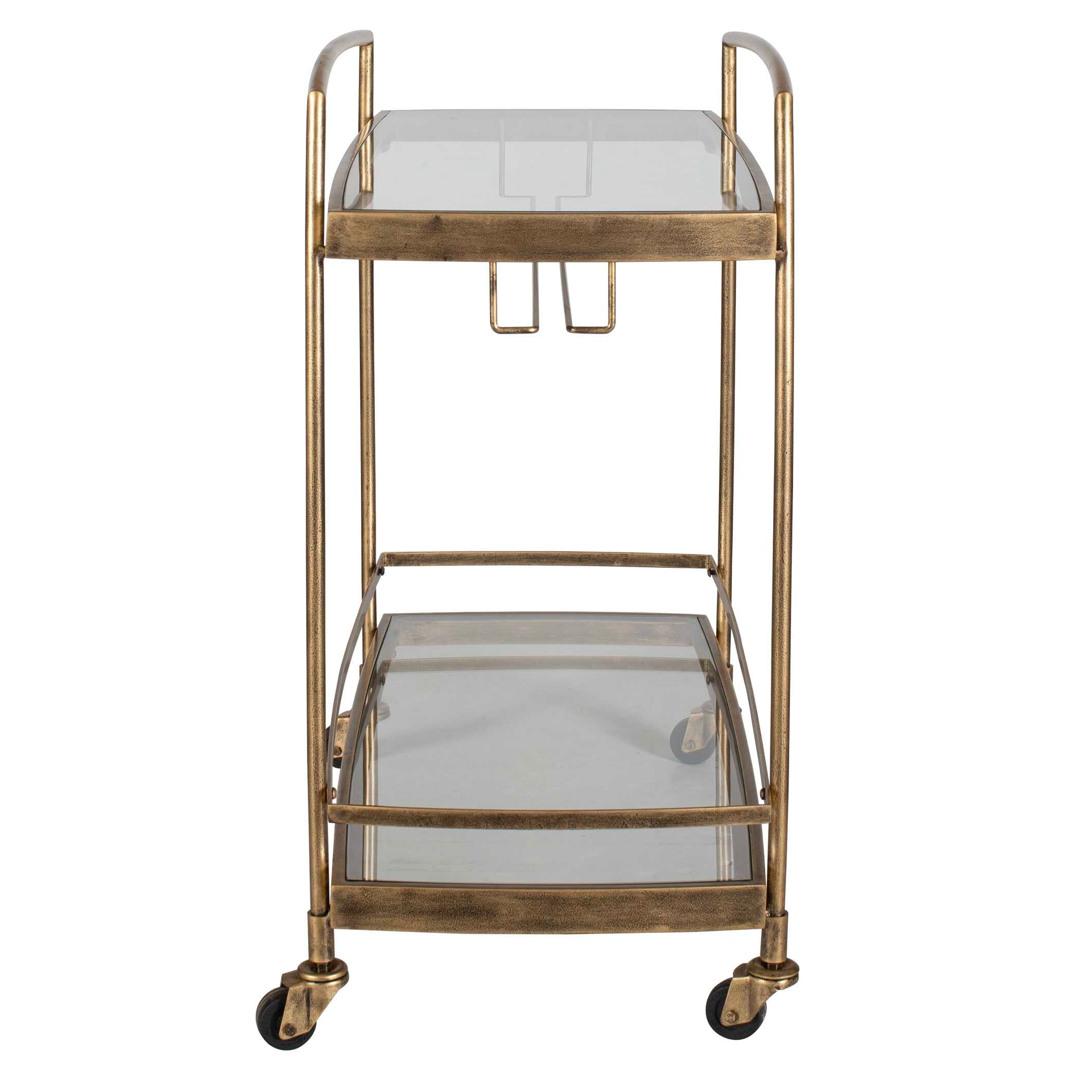 Uttermost Furniture Uttermost Scarritt Antique Brass Bar Cart
