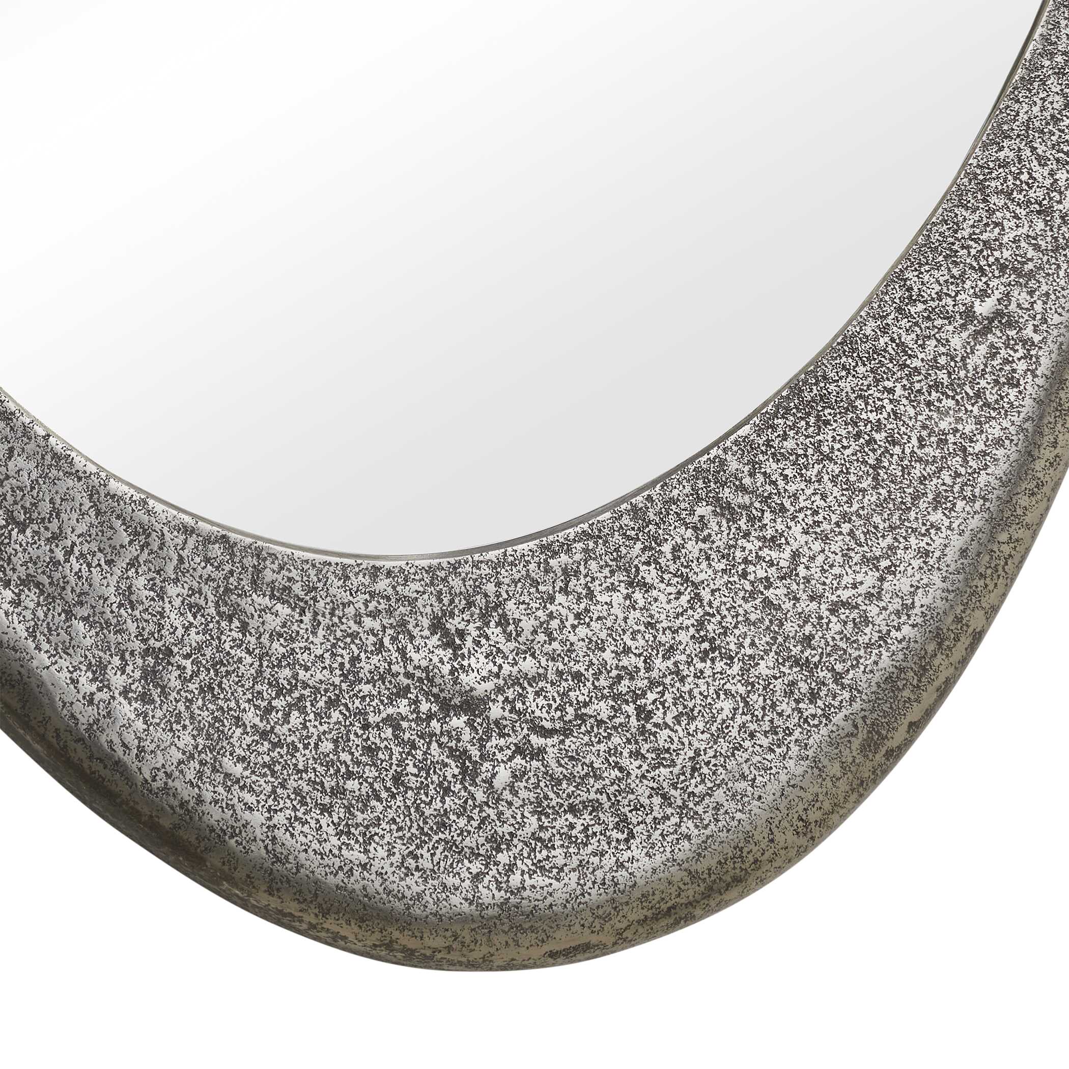 Uttermost Home Decor Uttermost Schiller Oval Antique Nickel Mirror